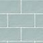 Vernisse Misty blue Gloss Plain Ceramic Wall Tile, Pack of 80, (L)150mm (W)75.4mm