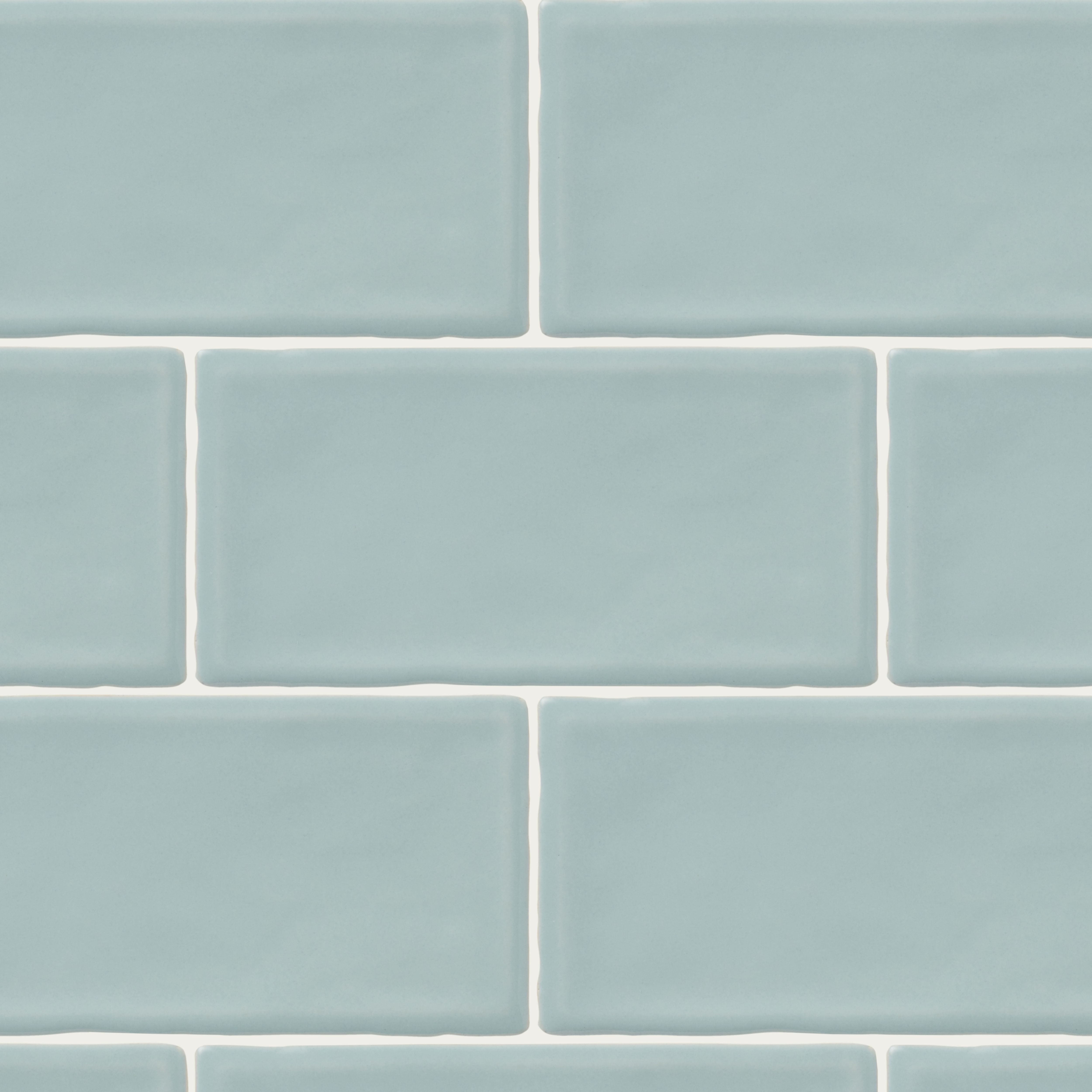 Vernisse Misty blue Gloss Plain Ceramic Wall Tile, Pack of 80, (L)150mm (W)75.4mm