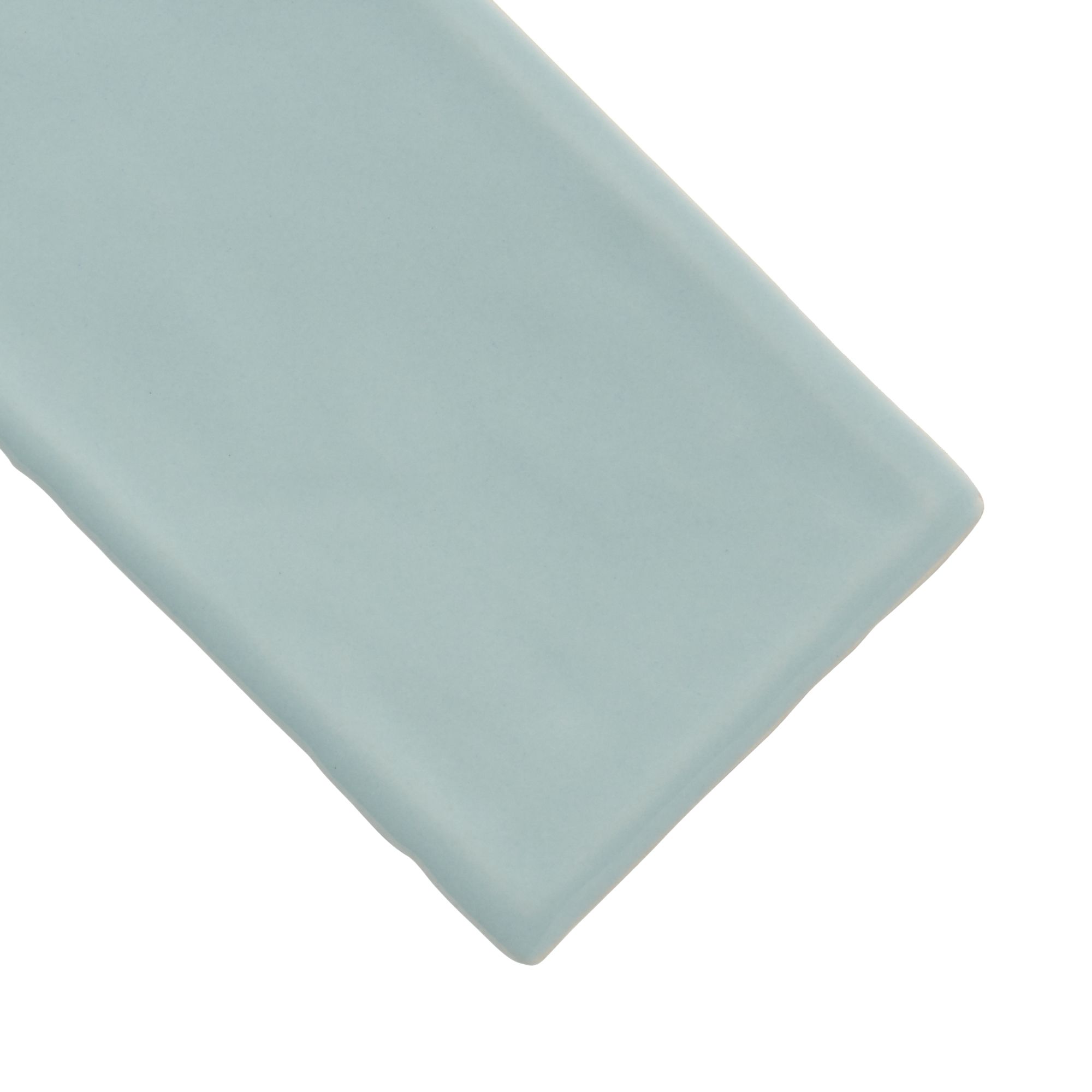 Vernisse Misty blue Gloss Plain Ceramic Wall Tile, Pack of 80, (L)150mm (W)75.4mm