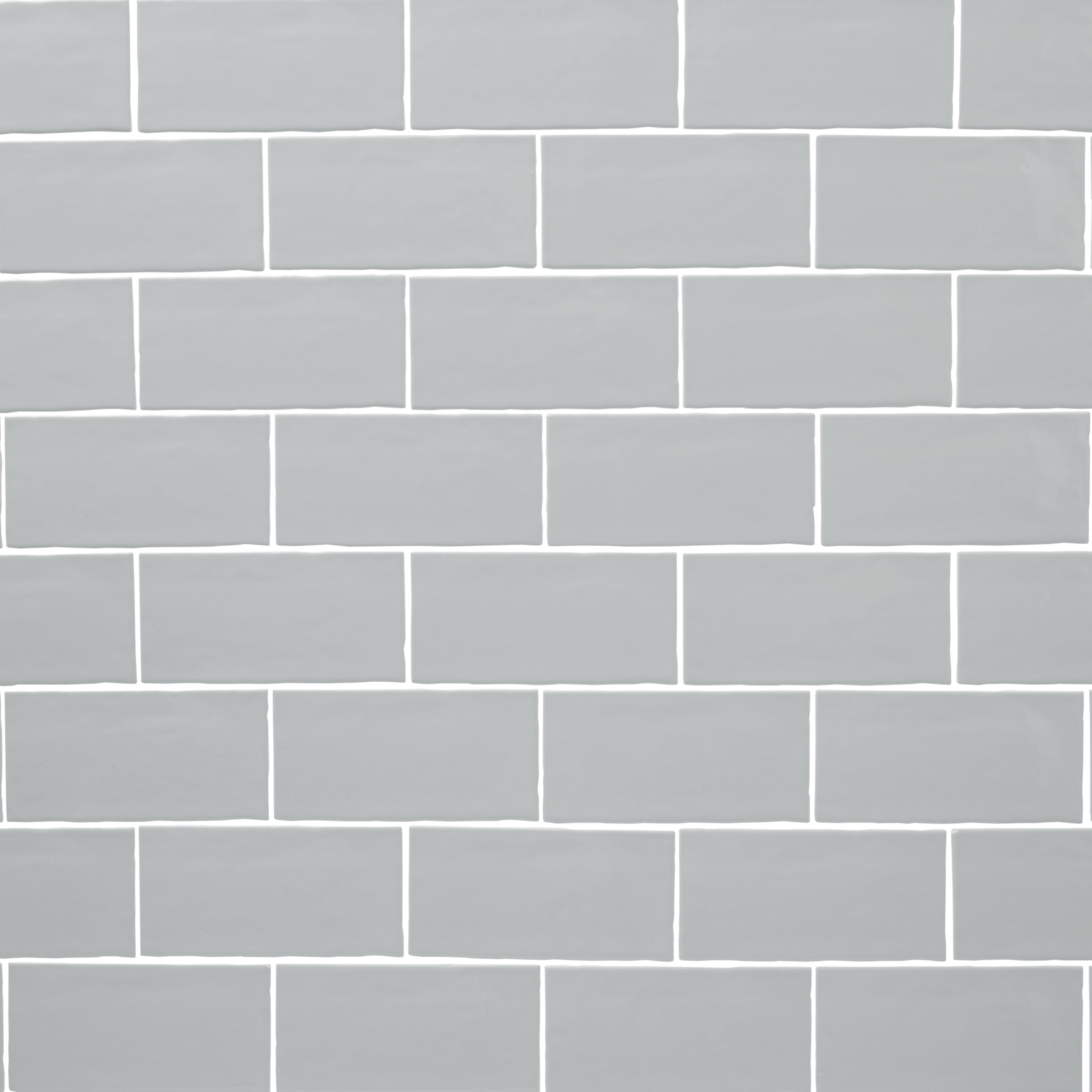 Vernisse Nimbus cloud Gloss Plain Ceramic Wall Tile, Pack of 80, (L)150mm (W)75.4mm