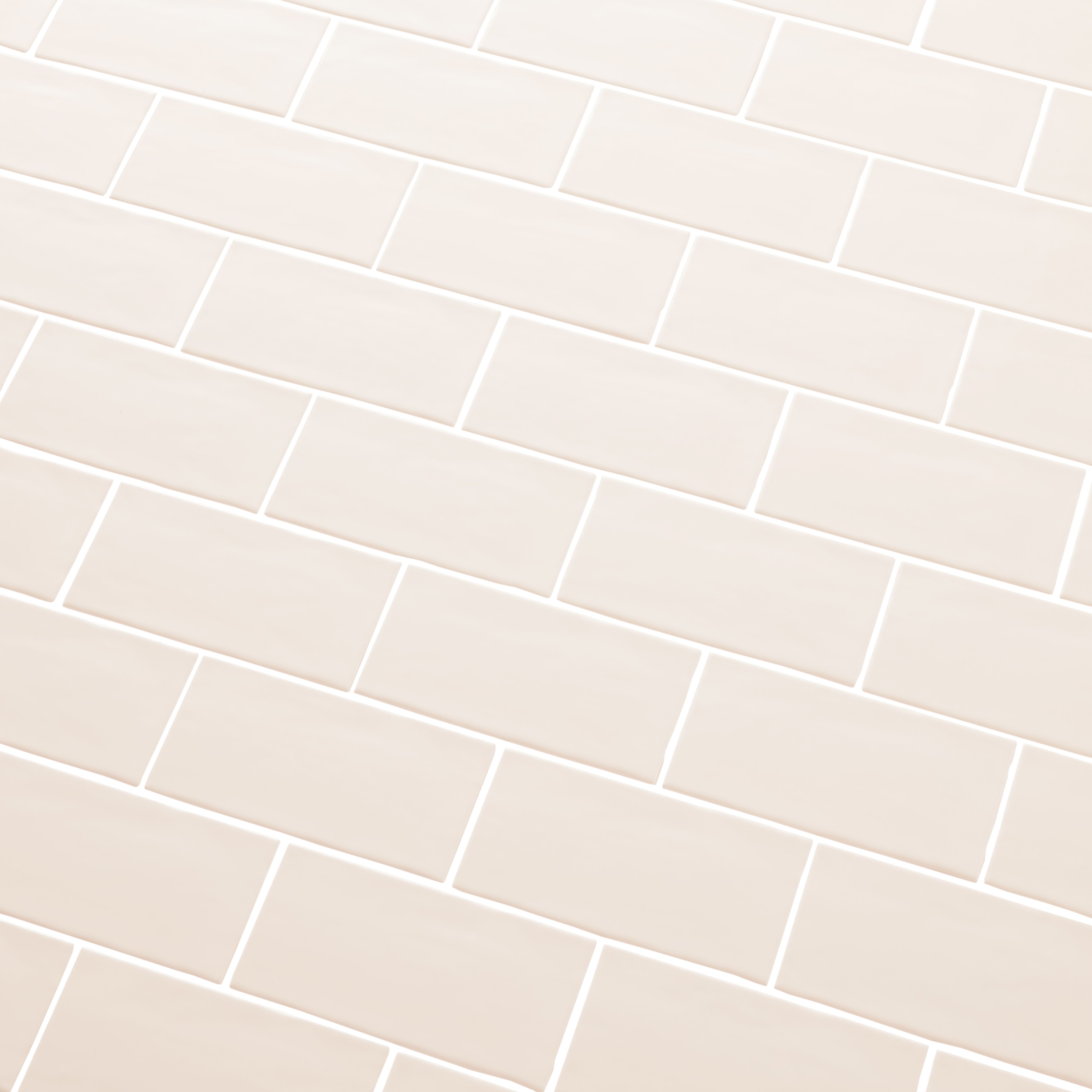 Vernisse Off white Gloss Ceramic Wall Tile Sample