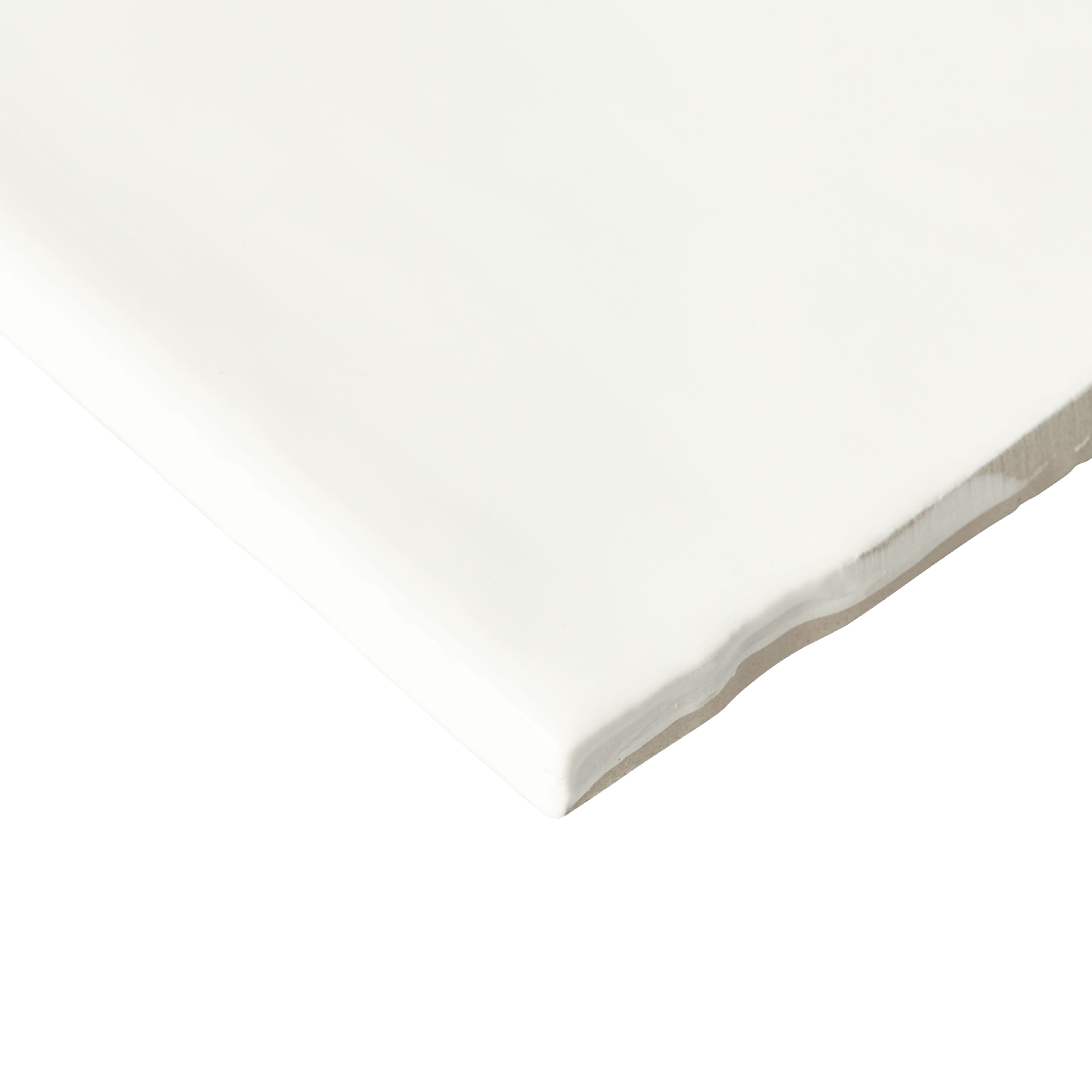 Vernisse White Gloss Plain Ceramic Wall Tile, Pack of 41, (L)301mm (W)75.4mm