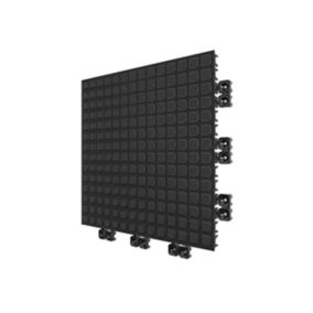 Versoflor Taskflor Graphite black Interlocking floor tile, Pack of 9