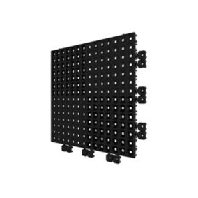 Versoflor Upflor Graphite black Interlocking floor tile 1m², Pack of 9