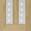Vertical 2 panel Patterned Frosted Glazed Clear pine Internal Door, (H)1981mm (W)762mm (T)35mm