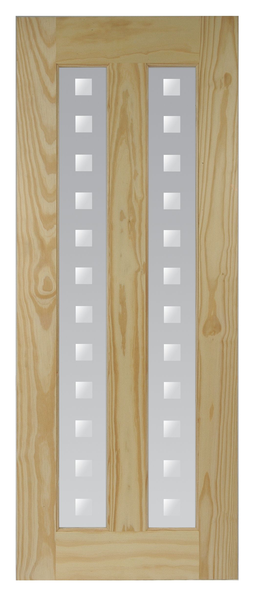 Vertical 2 panel Screen-printed Glazed Contemporary Pine veneer Internal Clear pine Door, (H)1981mm (W)762mm (T)35mm