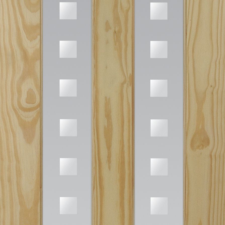 Vertical 2 panel Screen-printed Glazed Contemporary Pine veneer Internal Clear pine Door, (H)1981mm (W)762mm (T)35mm