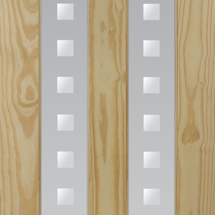 Vertical 2 panel Screen-printed Glazed Contemporary Pine veneer Internal Clear pine Door, (H)1981mm (W)838mm (T)35mm