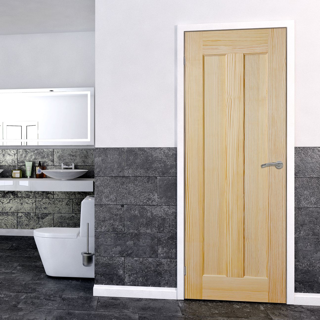 Vertical 2 panel Unglazed Internal Door, (H)1981mm (W)610mm (T)35mm