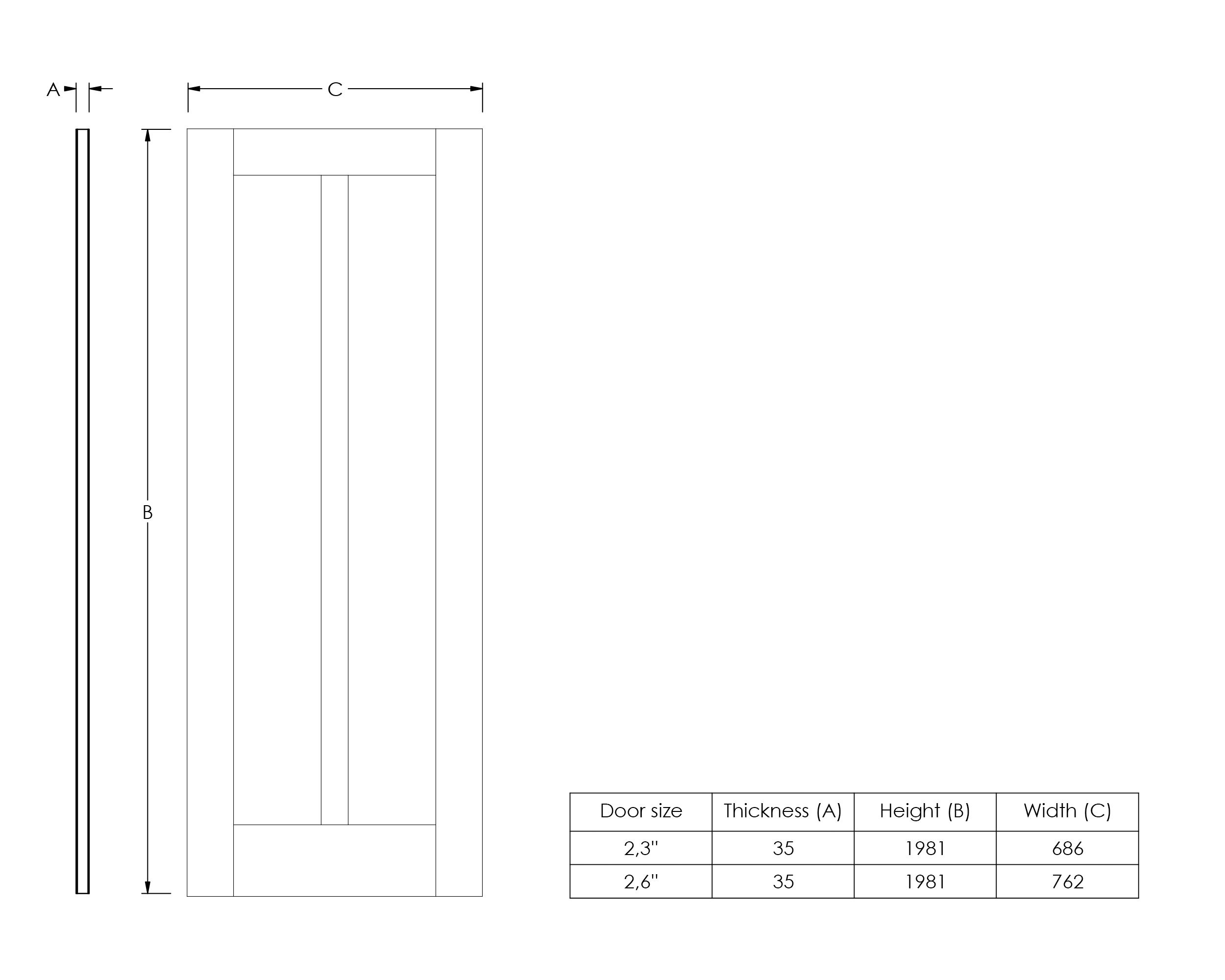 Vertical 2 panel Unglazed Oak veneer Internal Door, (H)1981mm (W)686mm (T)35mm