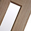 Vertical, 3 Lite 3 panel Frosted Glazed Oak veneer Internal Door, (H)1981mm (W)686mm (T)35mm