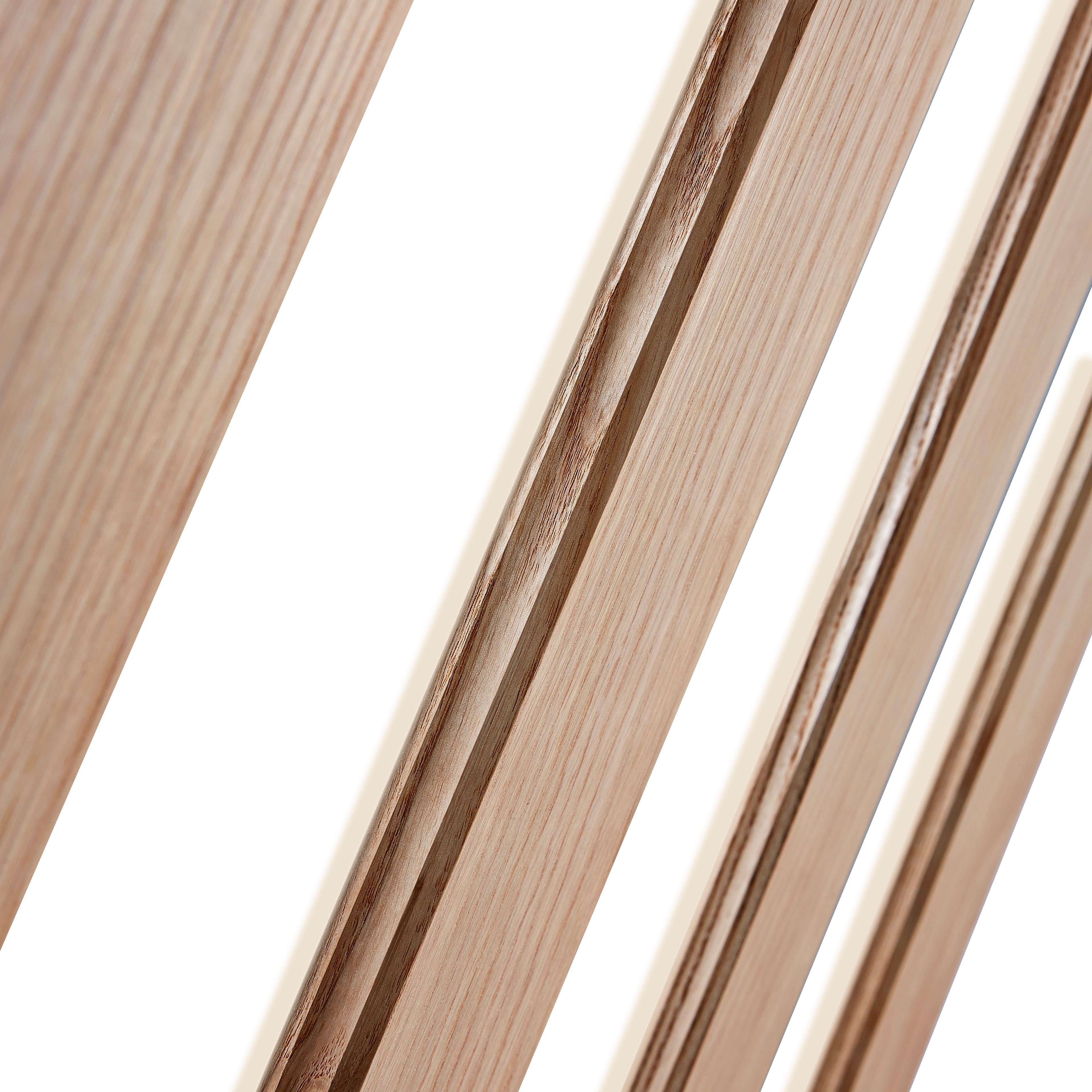 Vertical 3 panel Clear Glazed Oak veneer Internal Door, (H)1981mm (W)762mm (T)35mm