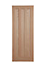 Vertical 3 panel Oak veneer Internal Door, (H)1981mm (W)686mm (T)35mm