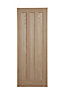Vertical 3 panel Oak veneer Internal Door, (H)1981mm (W)838mm (T)35mm