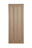 Vertical 3 panel Unglazed Oak veneer Internal Door, (H)1981mm (W)610mm (T)35mm