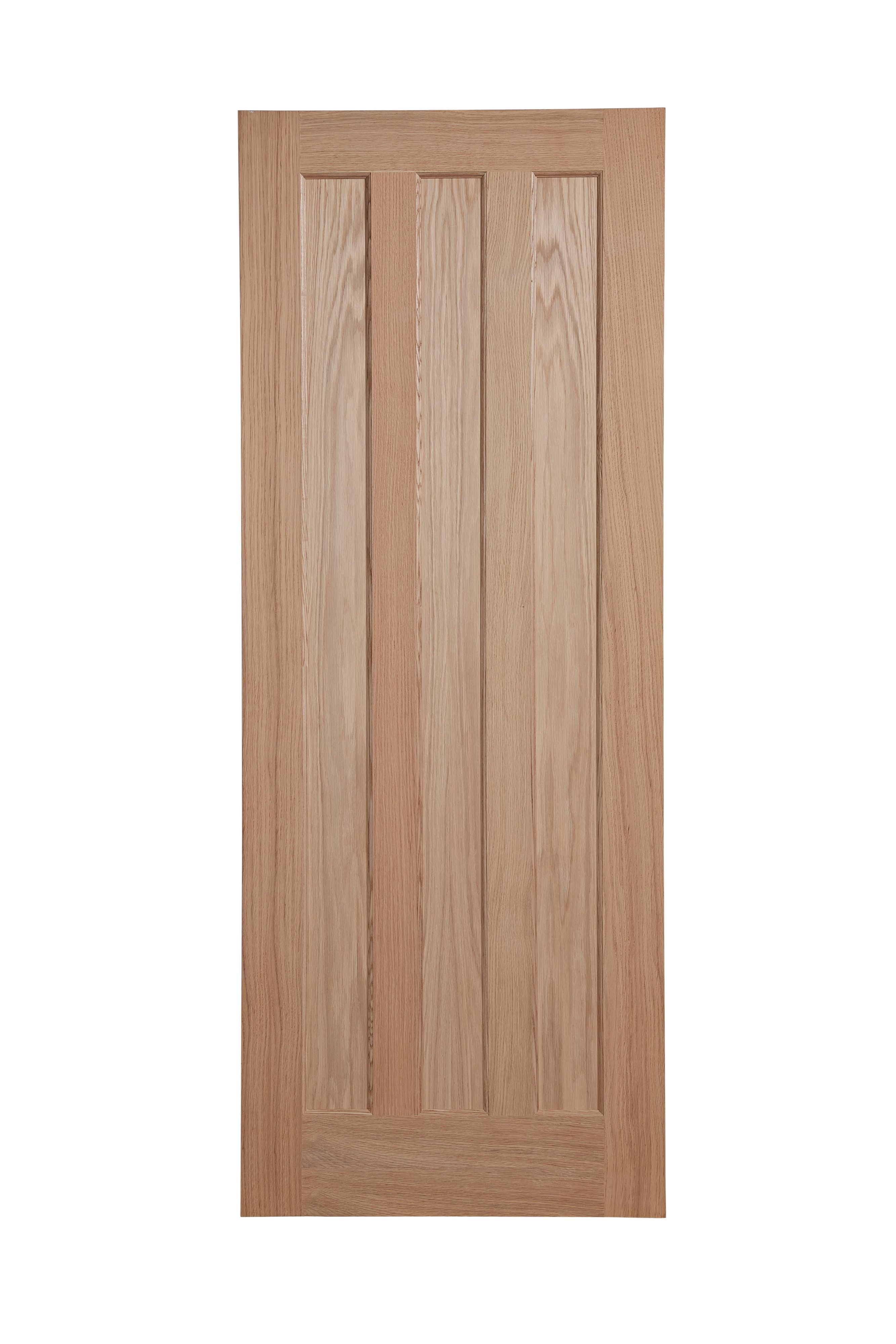 Vertical 3 panel Unglazed Oak veneer Internal Door, (H)1981mm (W)686mm (T)35mm