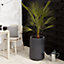 Verve Ammer Dark grey Fibreclay Circular Plant pot (Dia)37cm