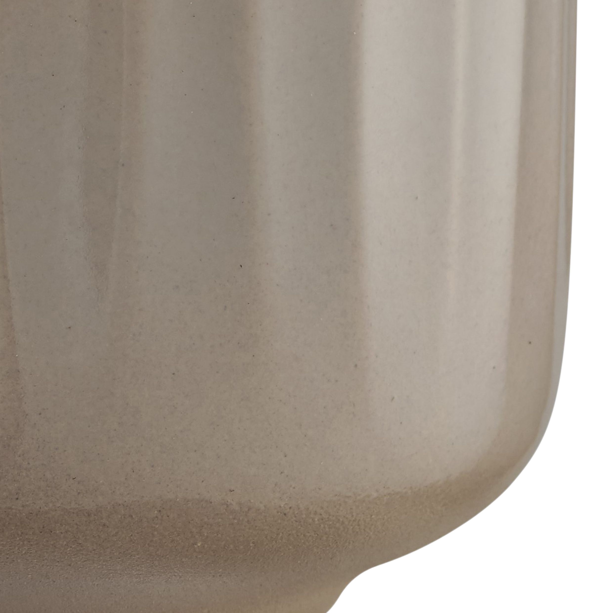 Verve Bagua Cream Ceramic Plant pot (Dia) 16cm, (H)14cm