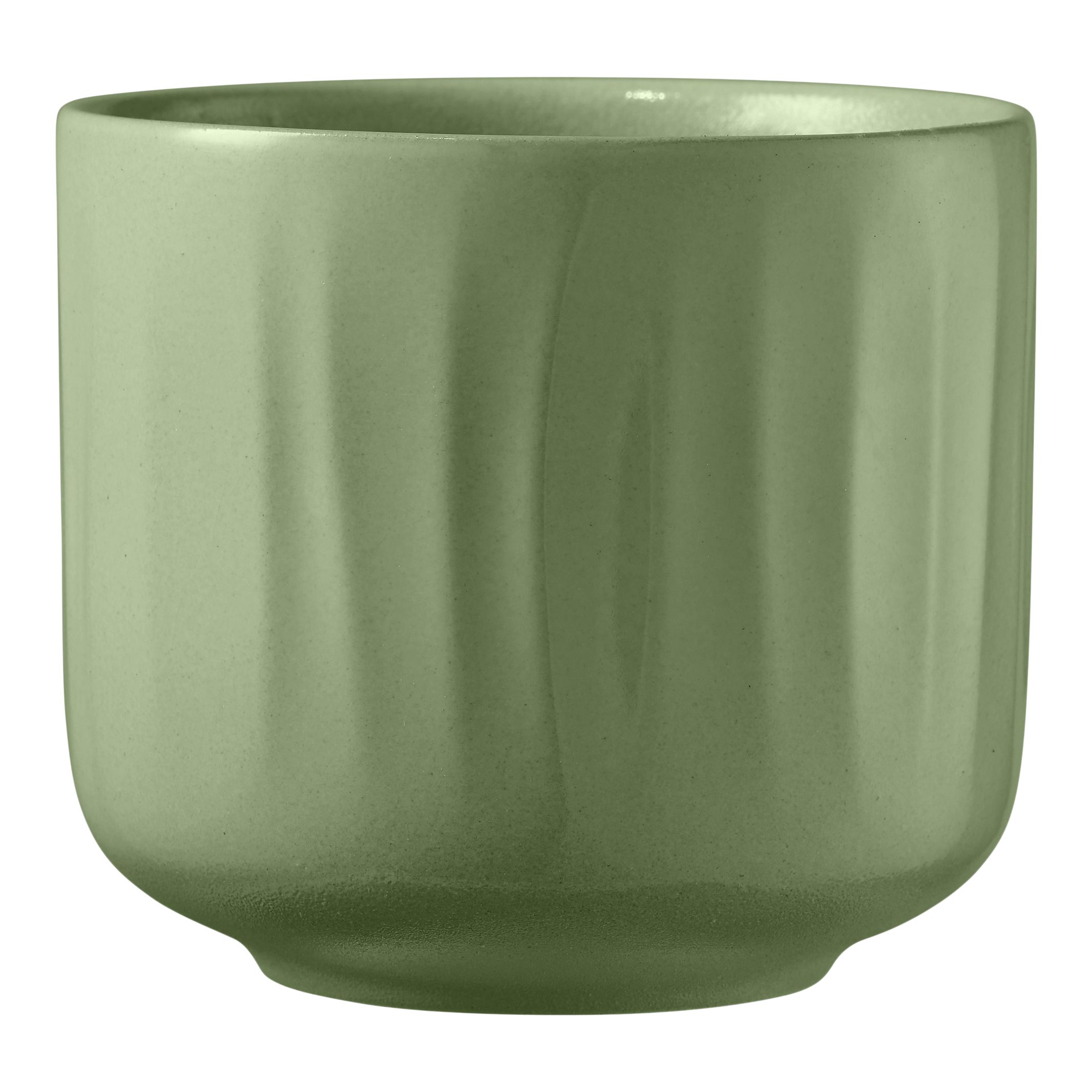 Verve Bagua Green Ceramic Plant pot (Dia) 16cm, (H)14cm