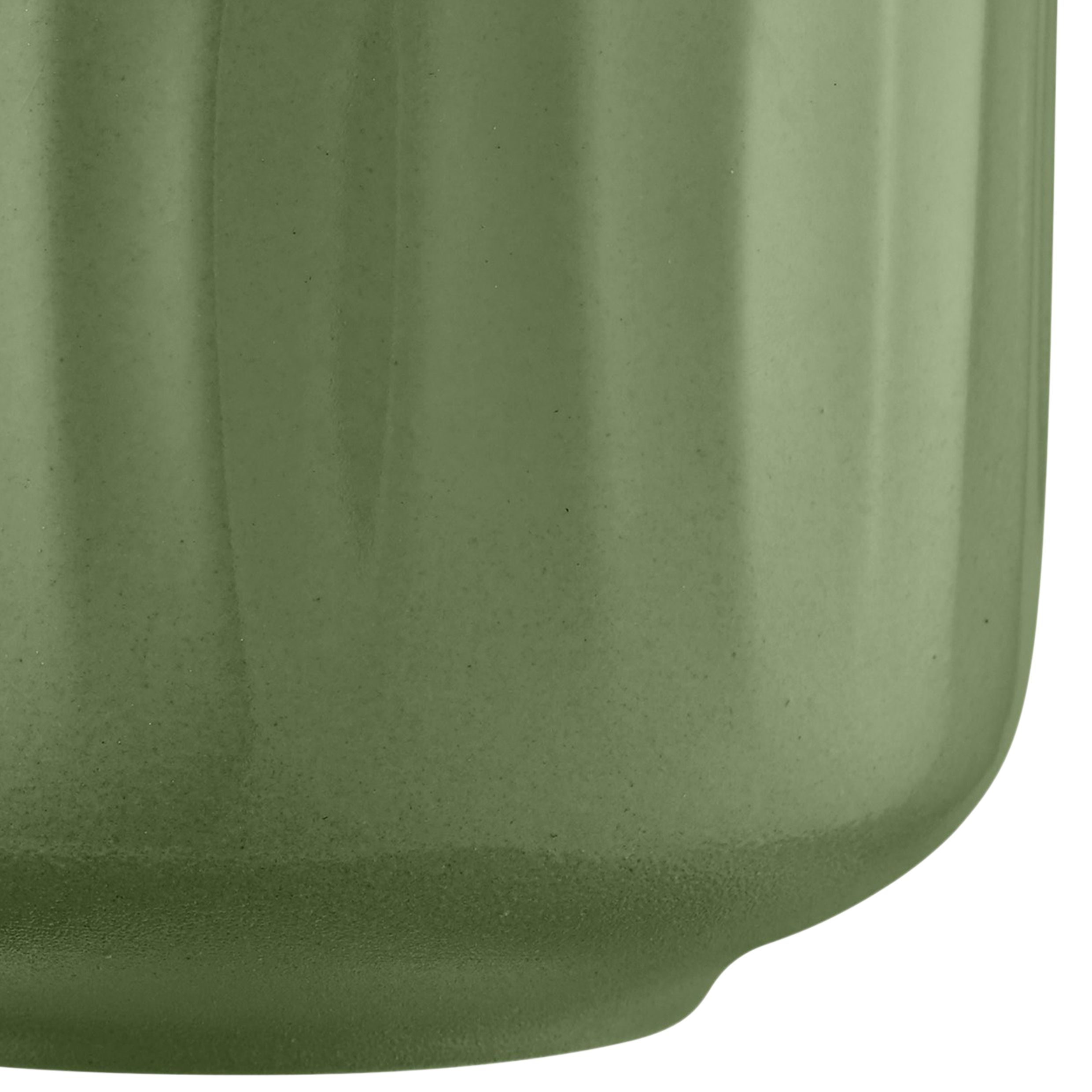 Verve Bagua Green Ceramic Plant pot (Dia) 16cm, (H)14cm