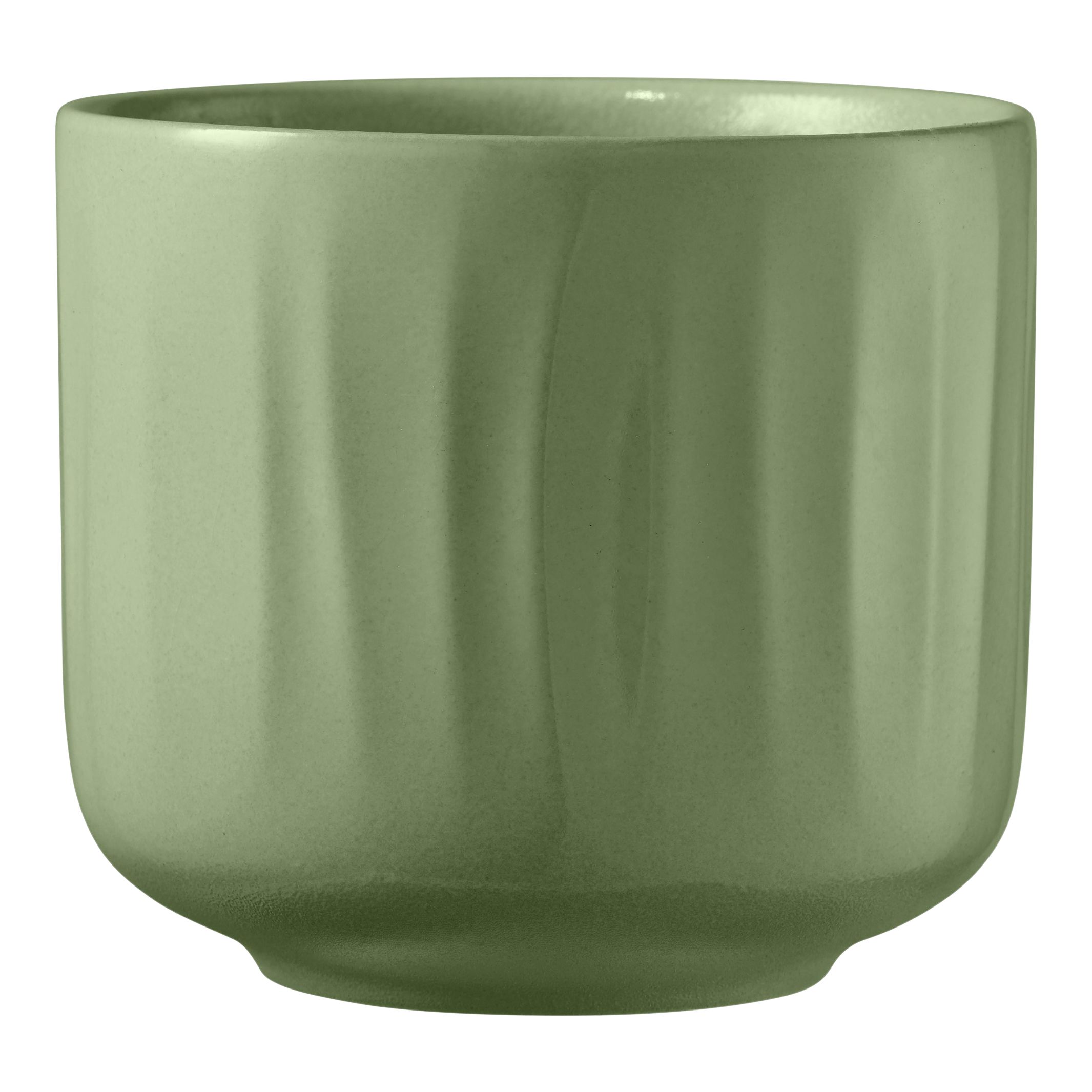 Verve Bagua Green Ceramic Plant pot (Dia) 21cm, (H)19cm