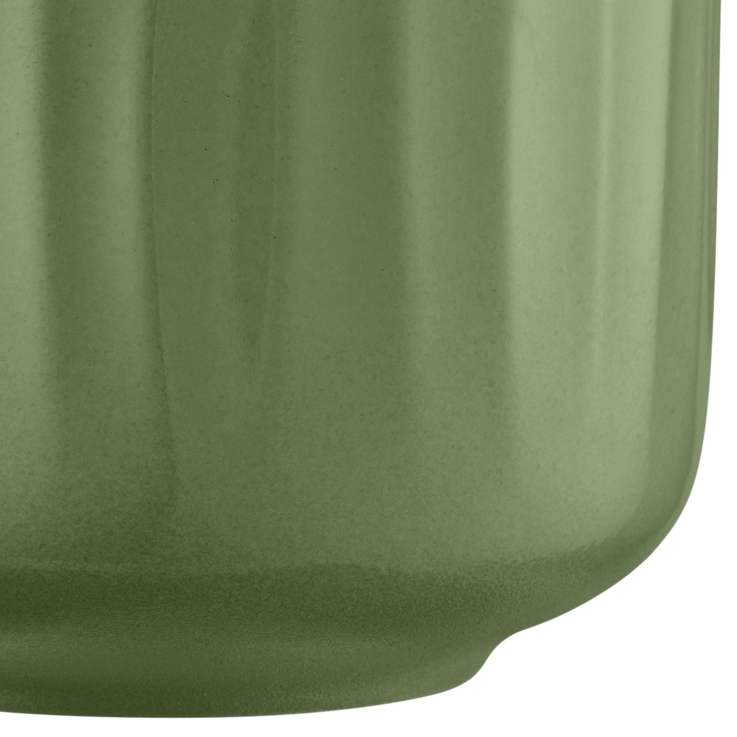 Verve Bagua Green Ceramic Plant pot (Dia) 21cm, (H)19cm