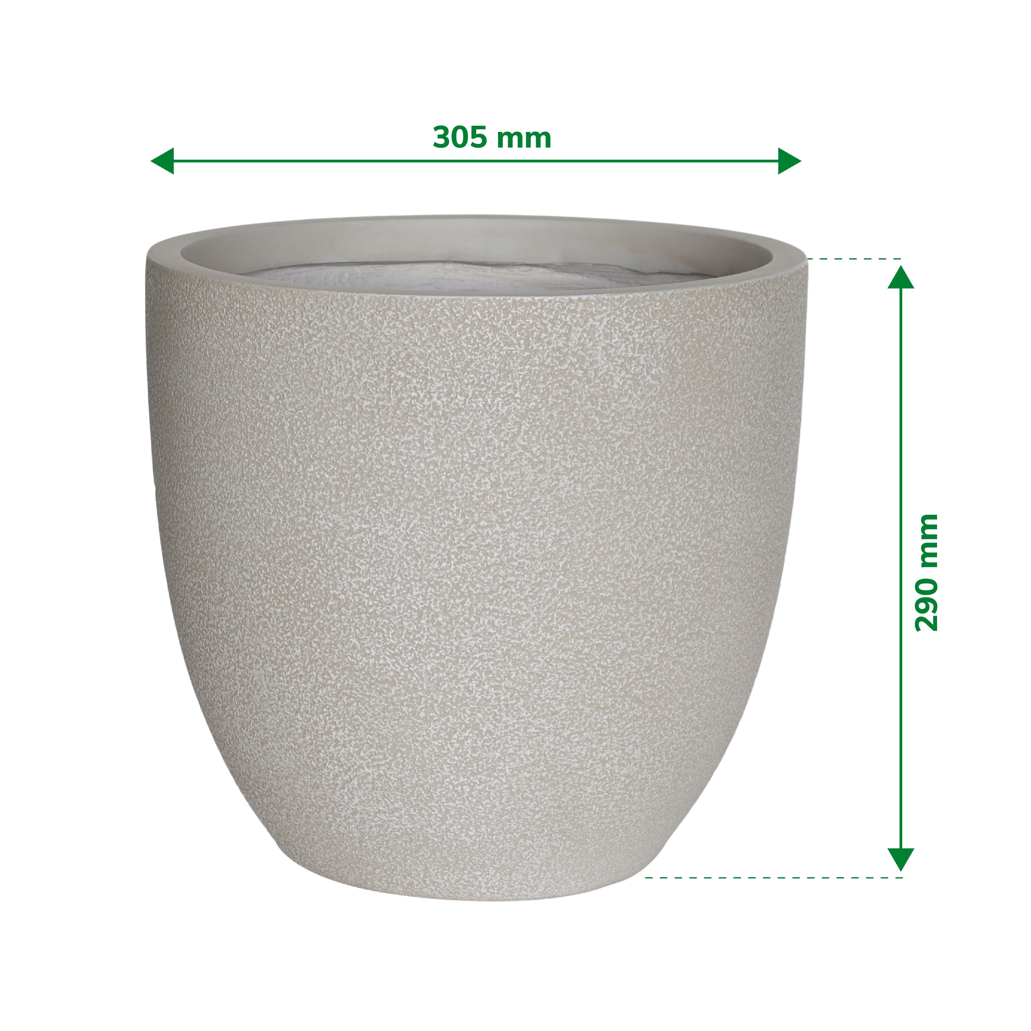 Verve Beige Fibreclay Plant pot (Dia) 30.5cm, (H)29cm