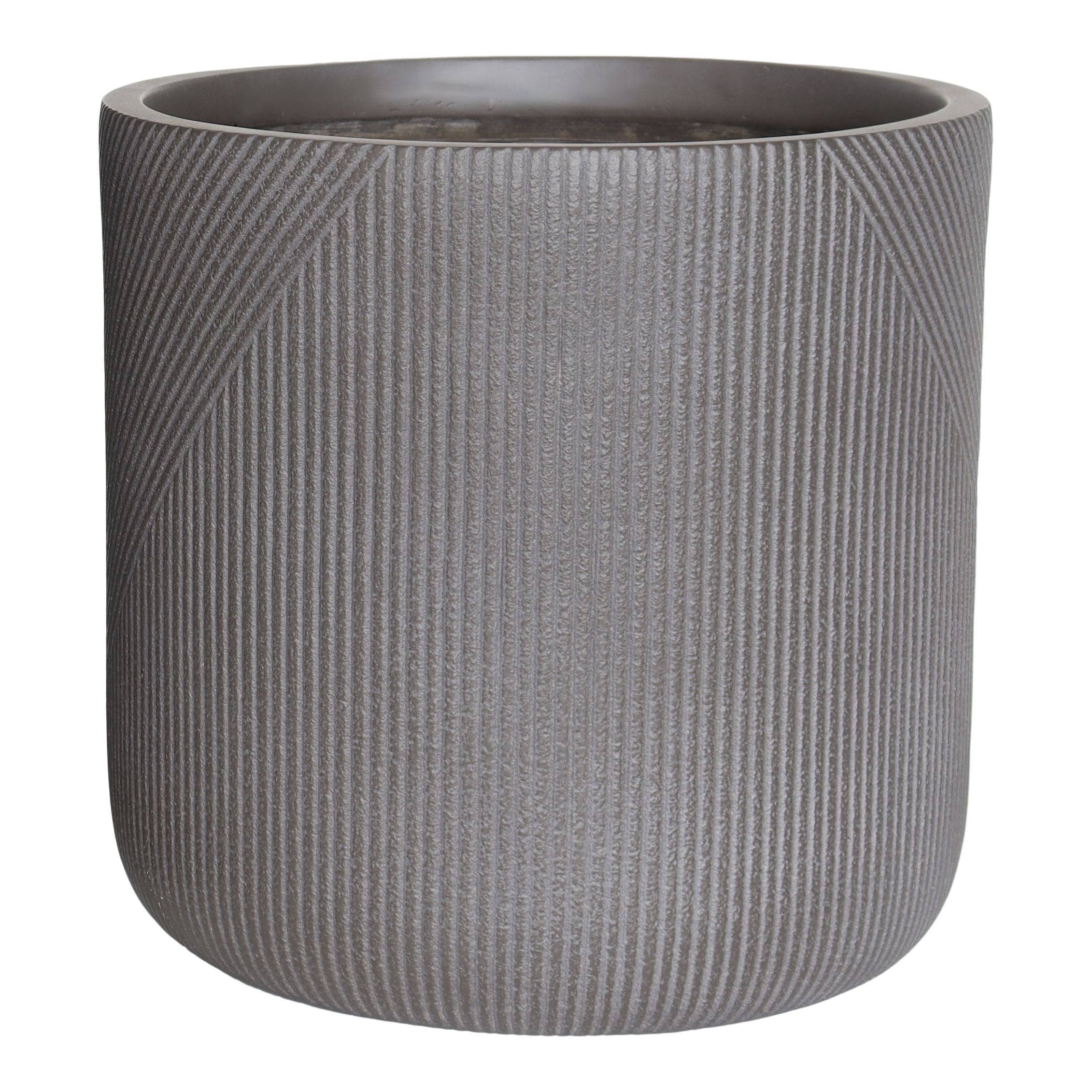 Verve Beige Grey Fibreclay Plant pot (Dia) 30cm, (H)30cm