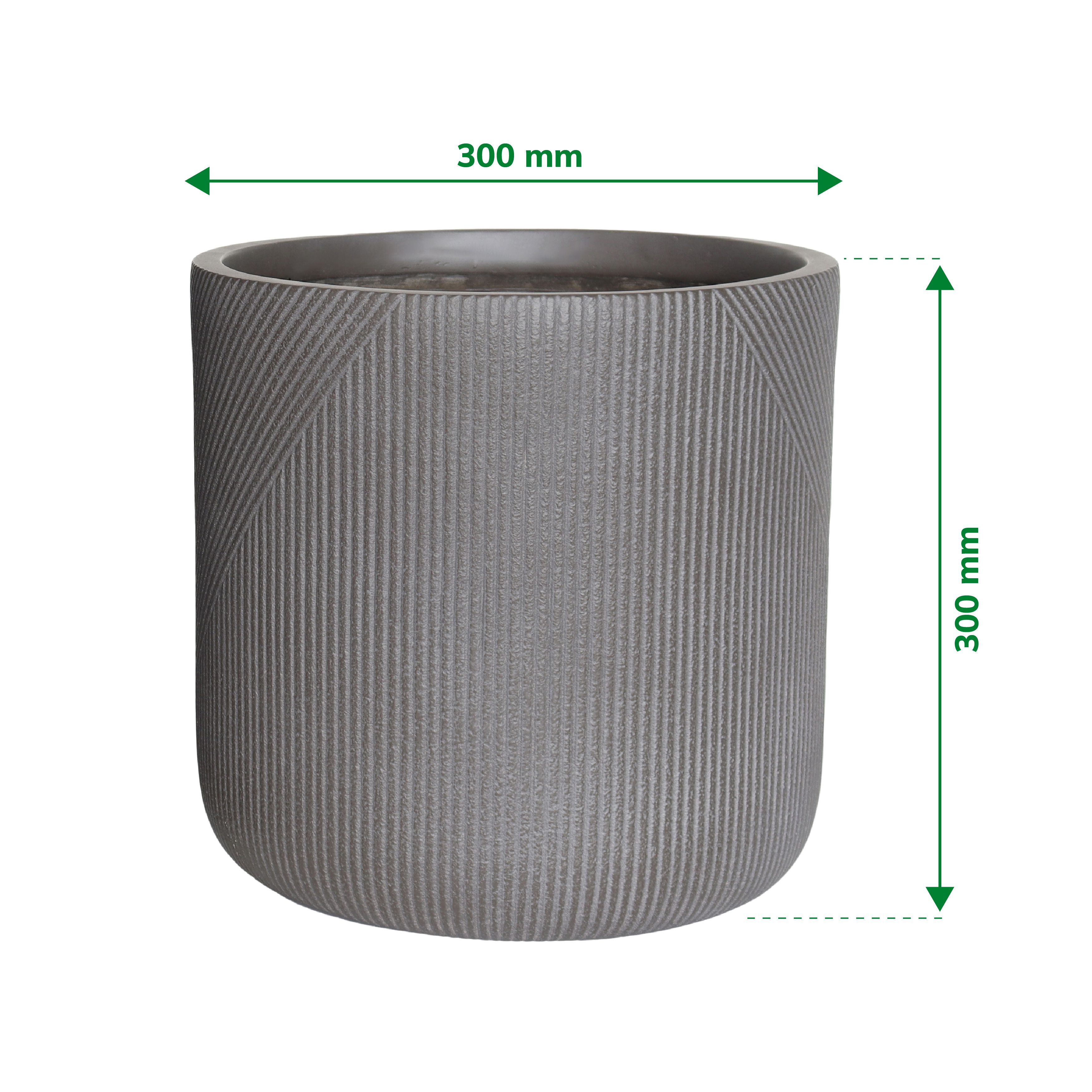 Verve Beige Grey Fibreclay Plant pot (Dia) 30cm, (H)30cm