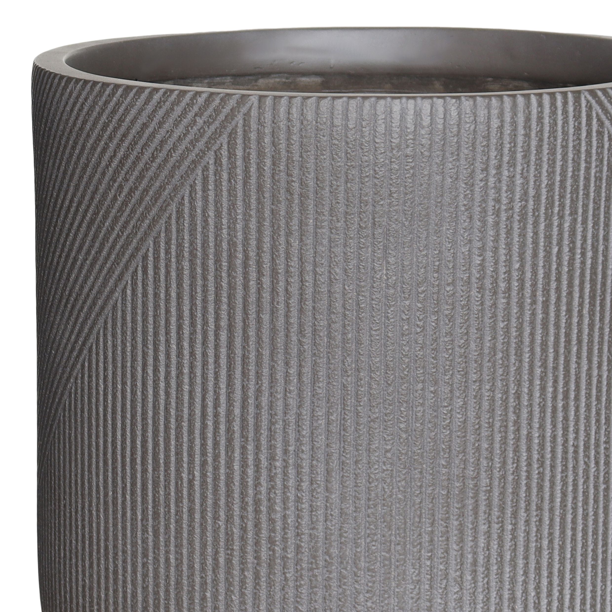 Verve Beige Grey Fibreclay Plant pot (Dia) 30cm, (H)30cm
