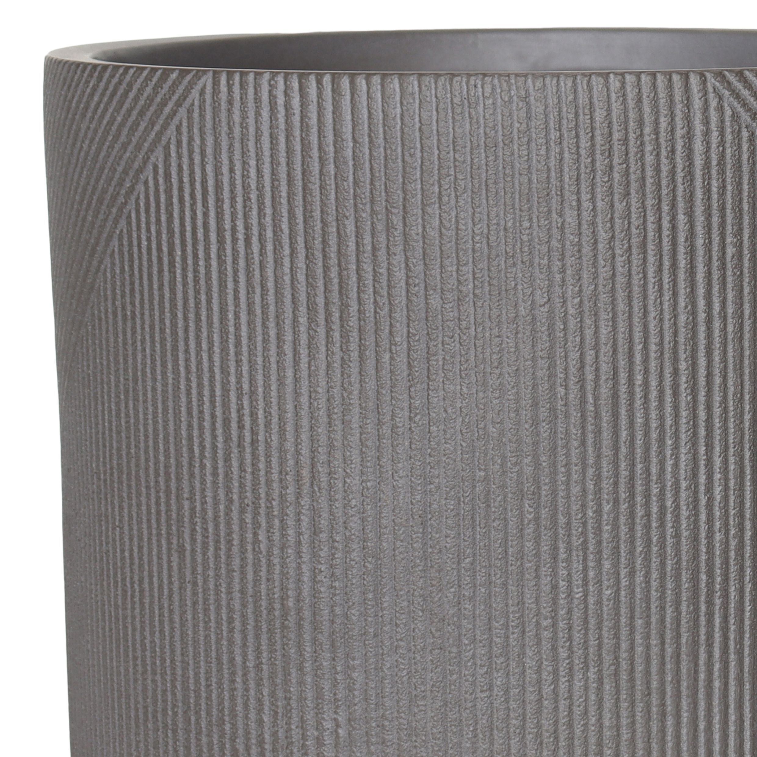 Verve Beige Grey Fibreclay Plant pot (Dia) 36cm, (H)36cm