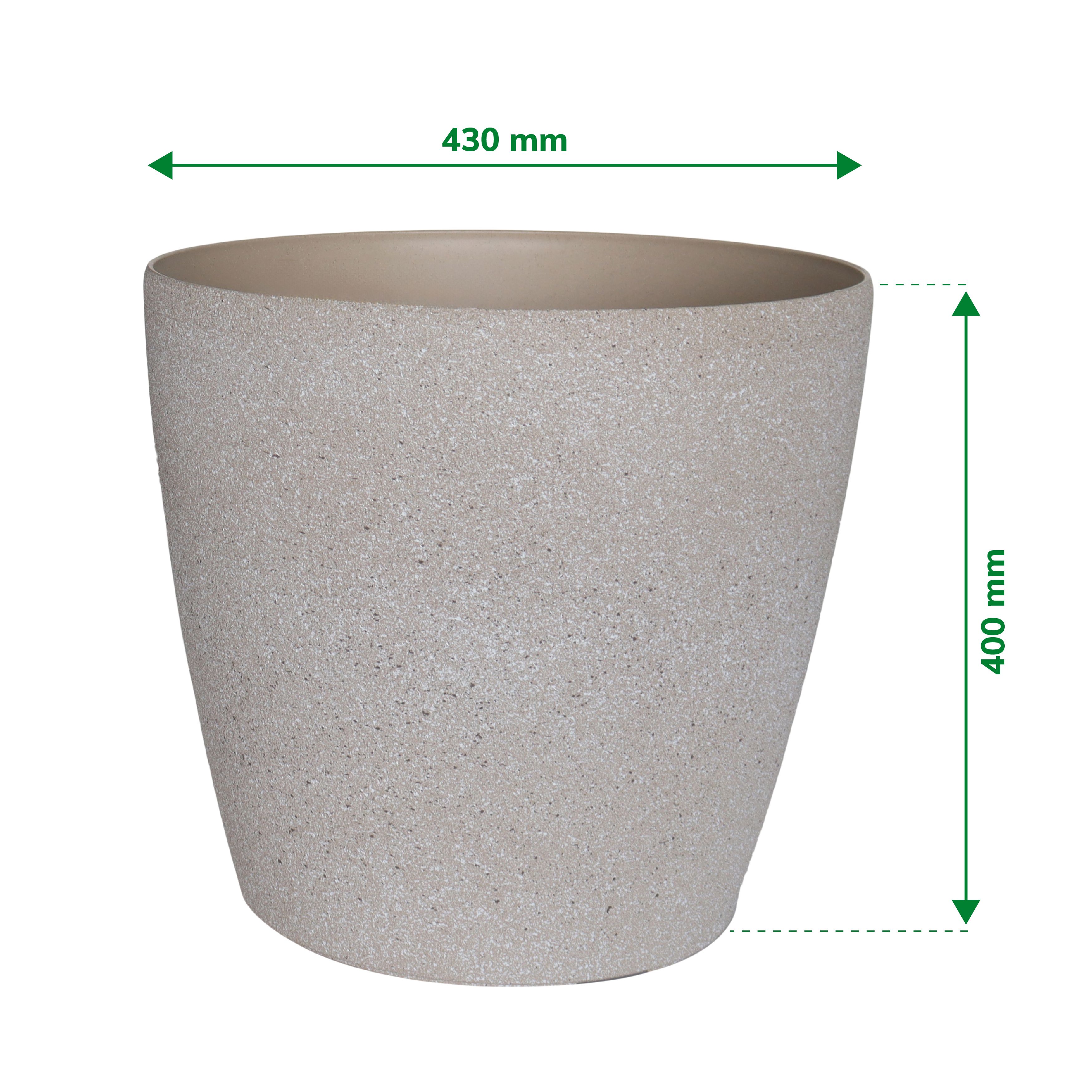 Verve Beige Recycled plastic Plant pot (Dia) 24cm, (H)40cm
