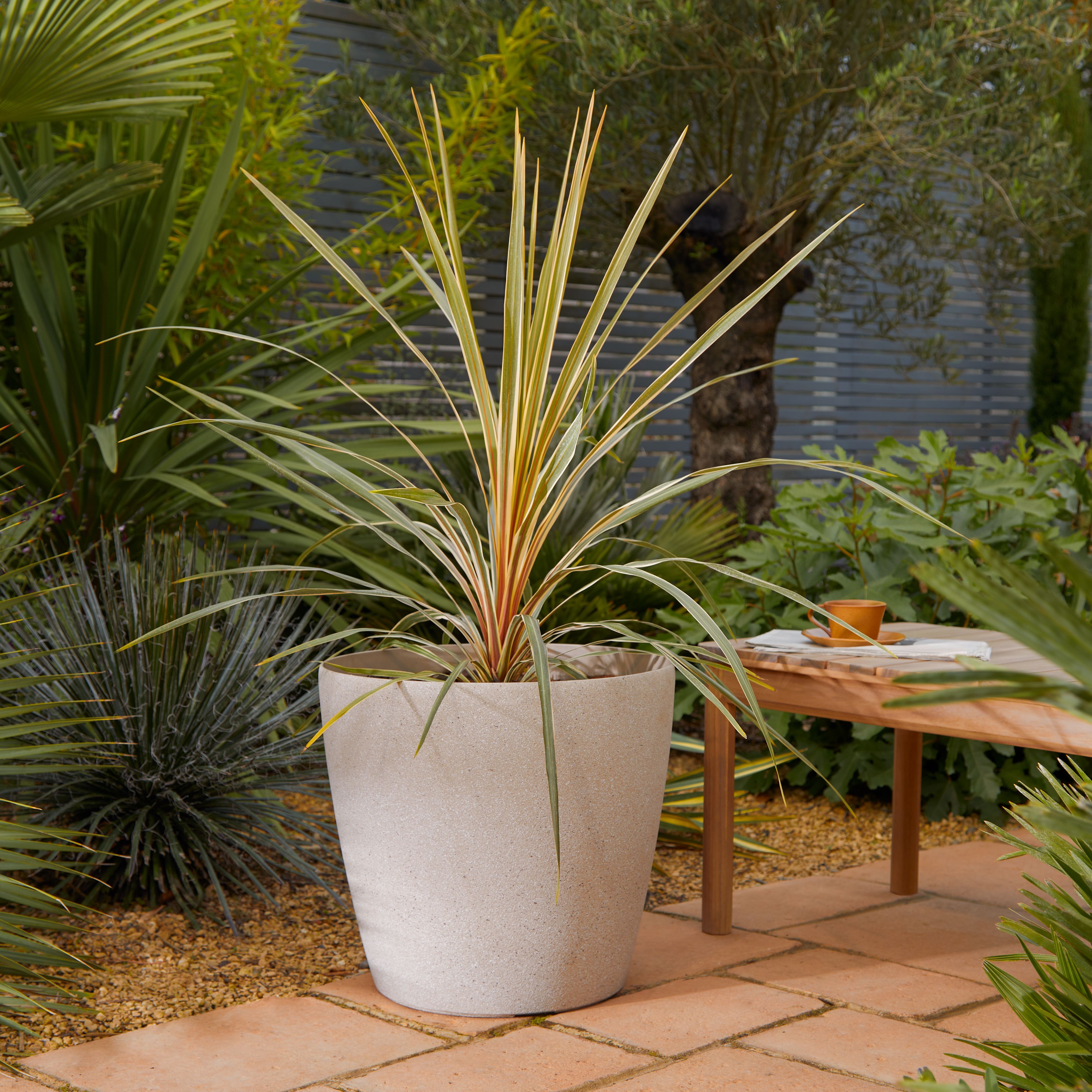 Verve Beige Recycled plastic Plant pot (Dia) 24cm, (H)40cm