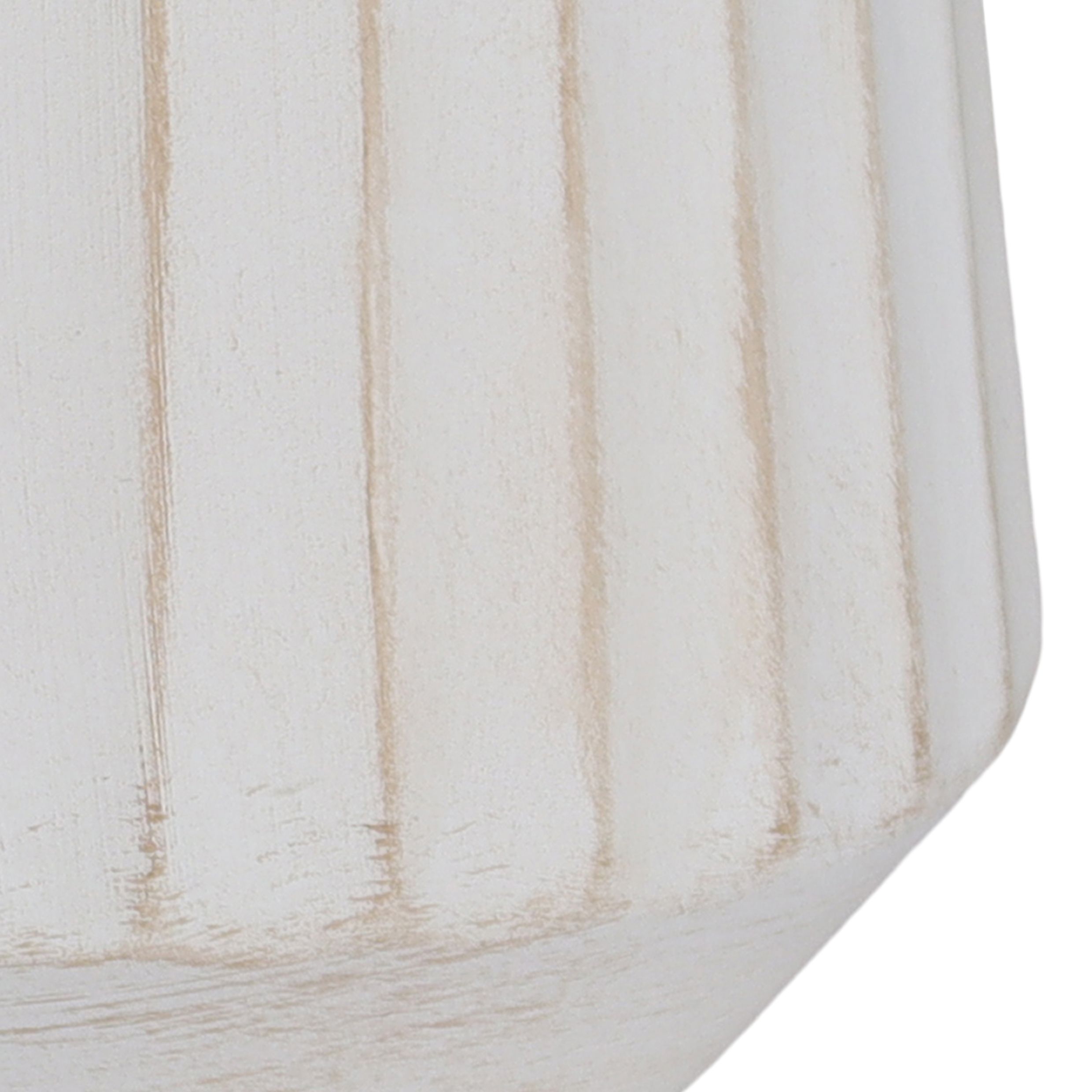 Verve Beige Wide ribbed Ceramic Plant pot (Dia) 16cm, (H)13.5cm