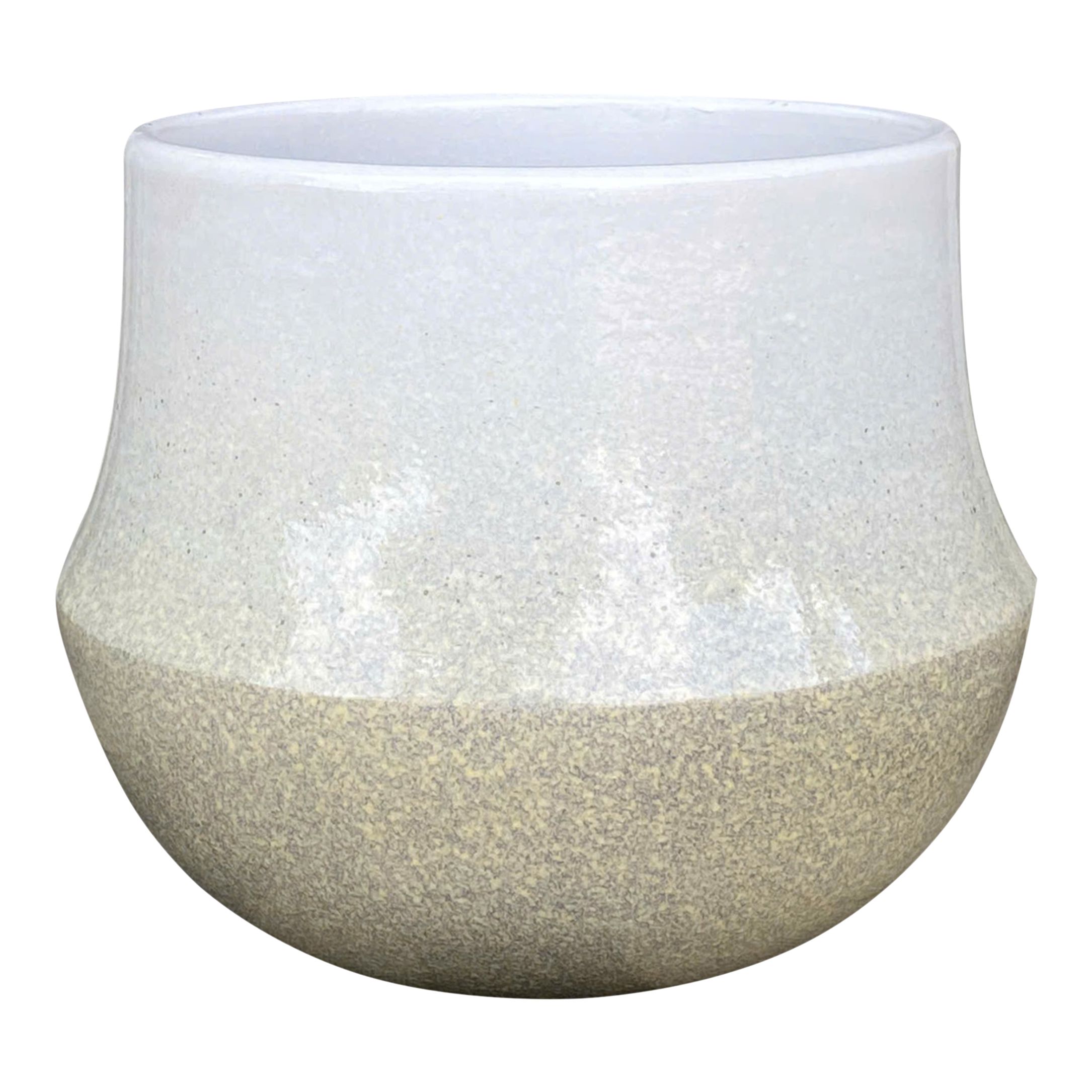 Verve Bell Cream Clay Plant pot (Dia) 20cm, (H)16cm