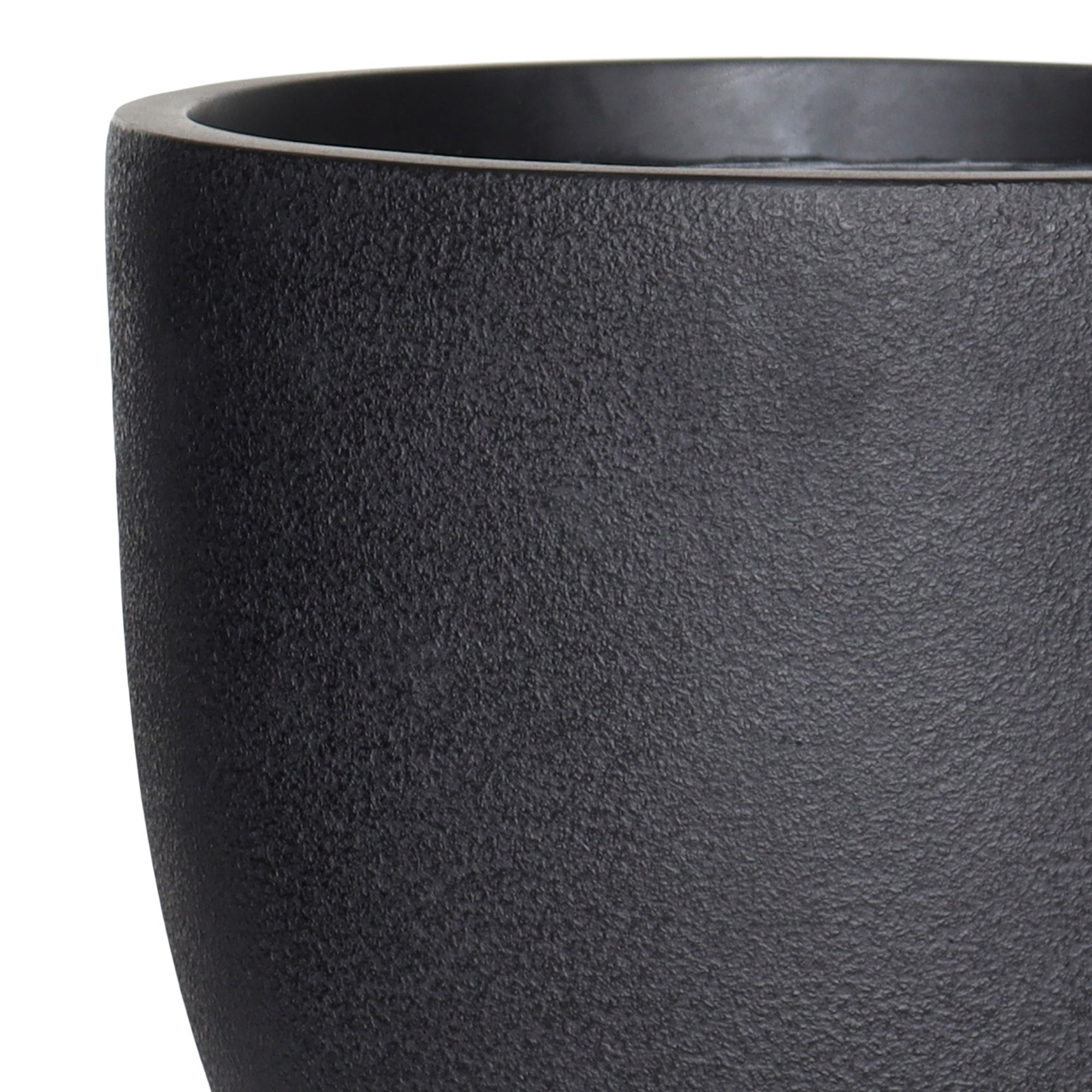 Verve Black Fibreclay Plant pot (Dia) 30.5cm, (H)29cm
