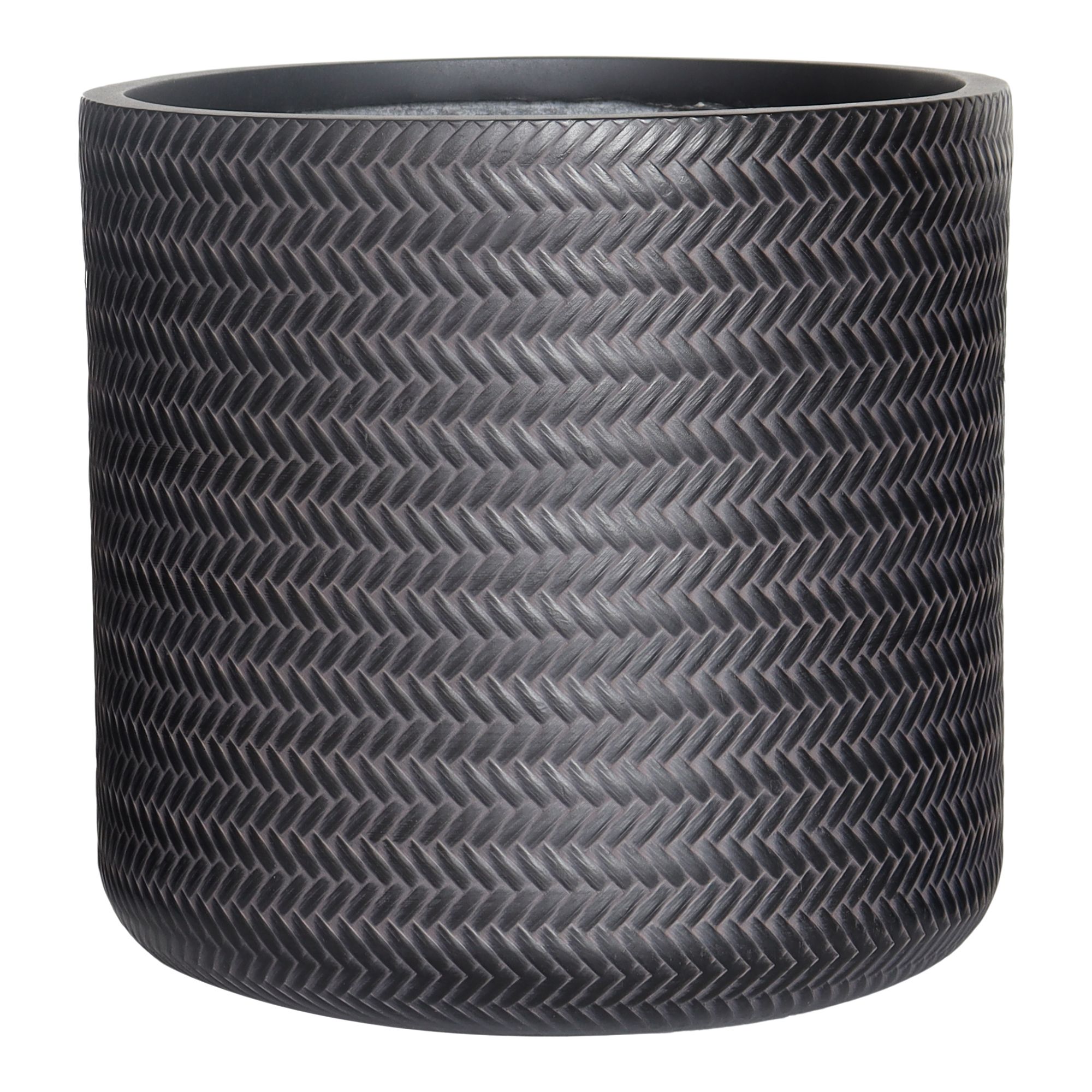 Verve Black Fibreclay Plant pot (Dia) 36cm, (H)34.5cm