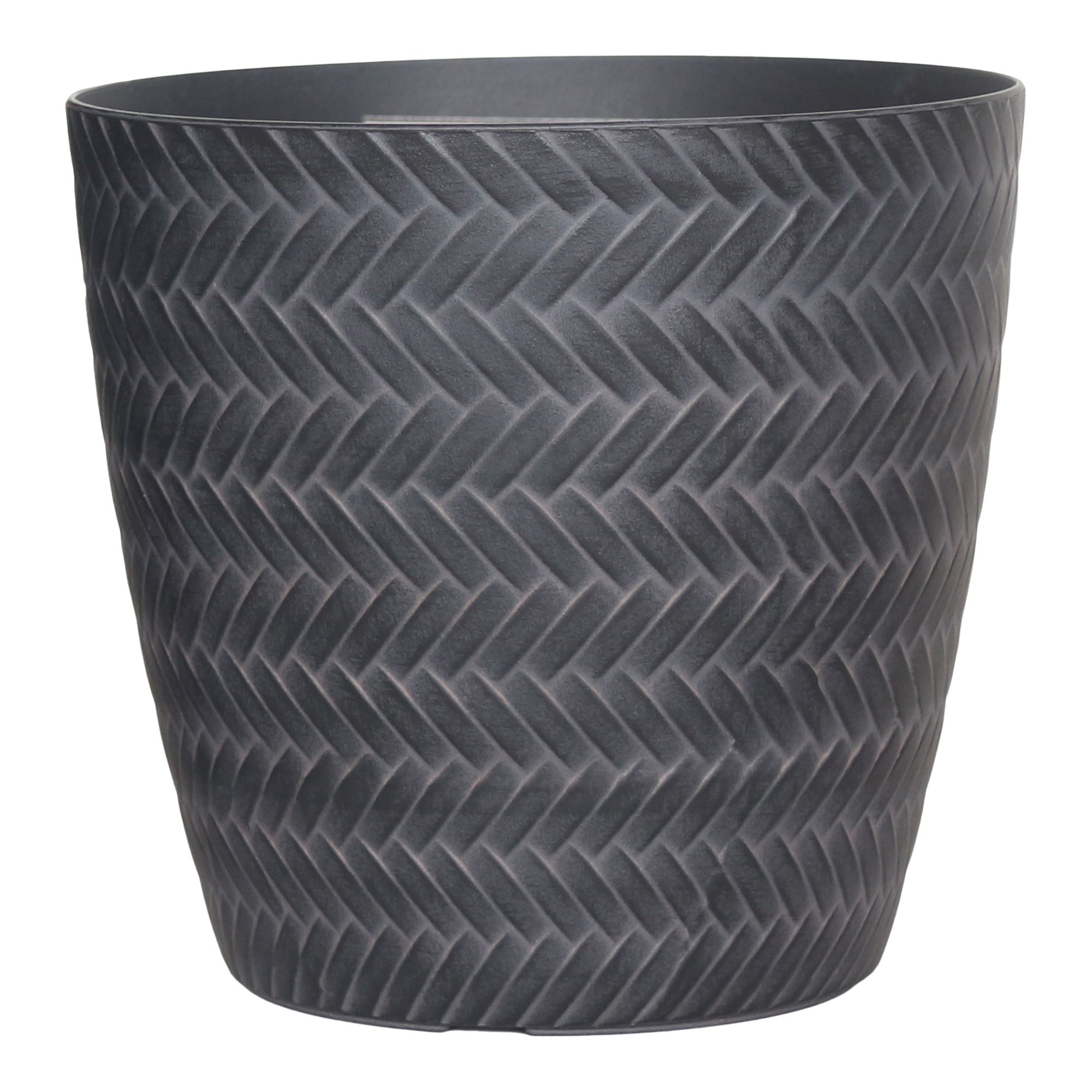 Verve Black Recycled plastic Plant pot (Dia) 13cm, (H)12cm