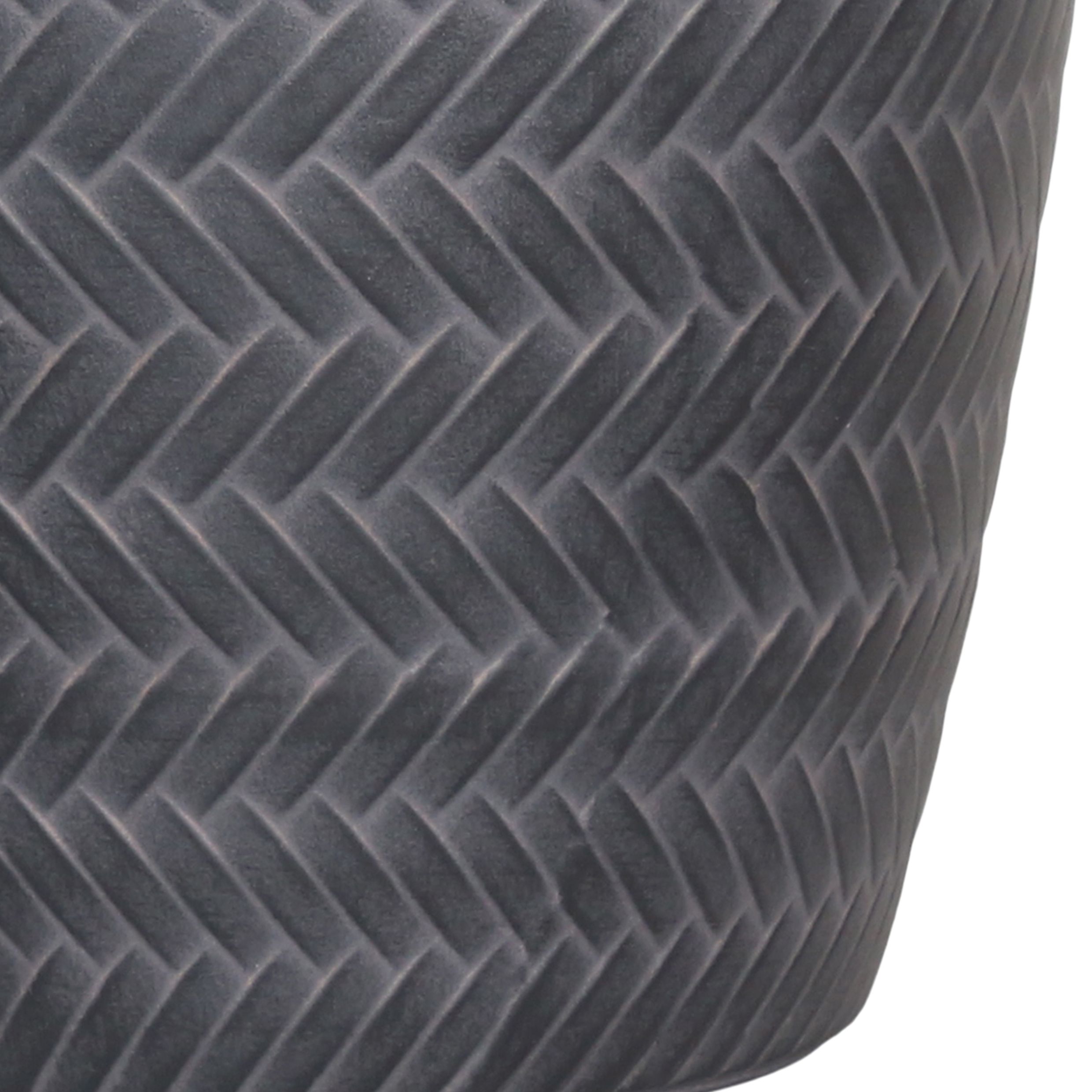 Verve Black Recycled plastic Plant pot (Dia) 13cm, (H)12cm