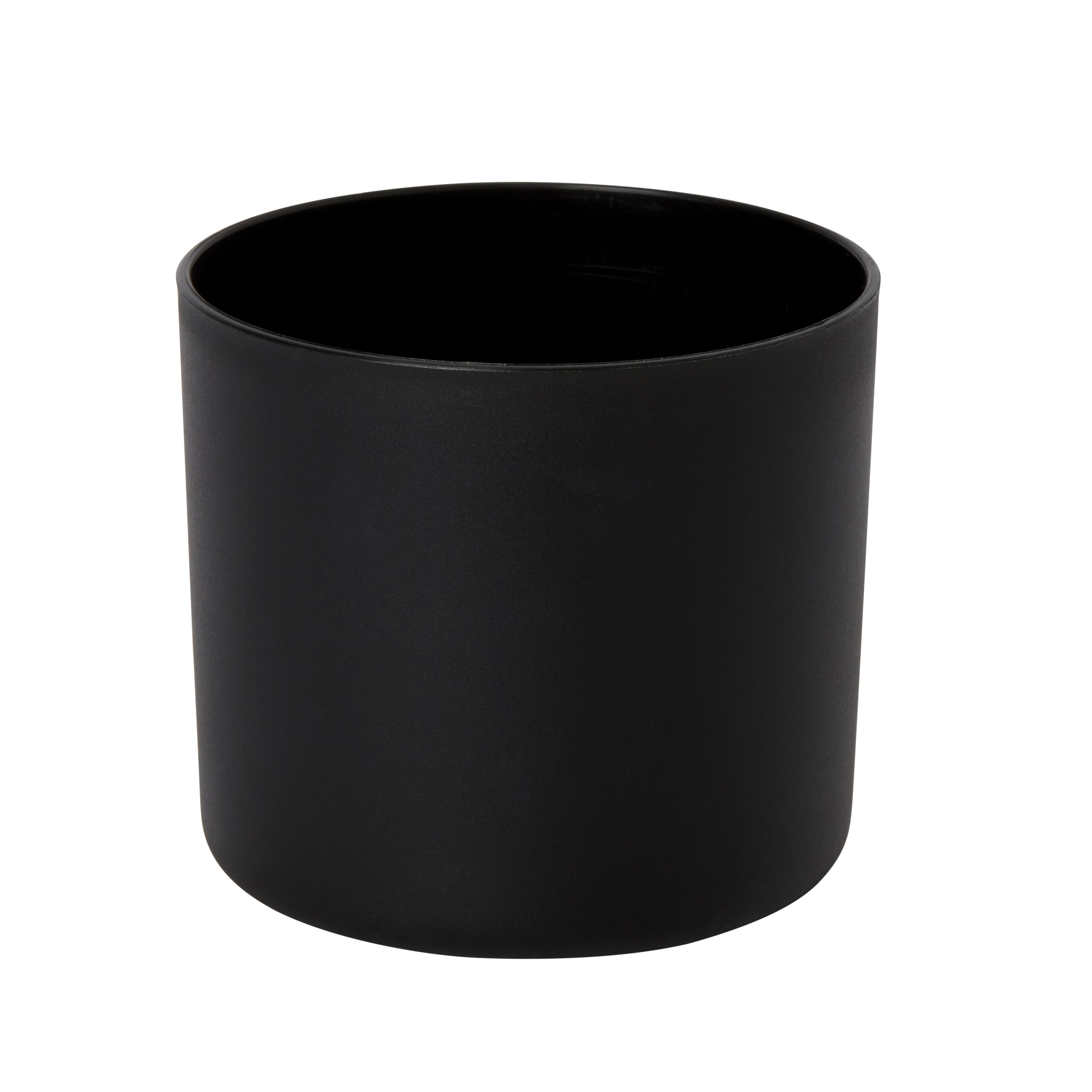 Verve Black Recycled plastic Plant pot (Dia) 18cm, (H)17cm