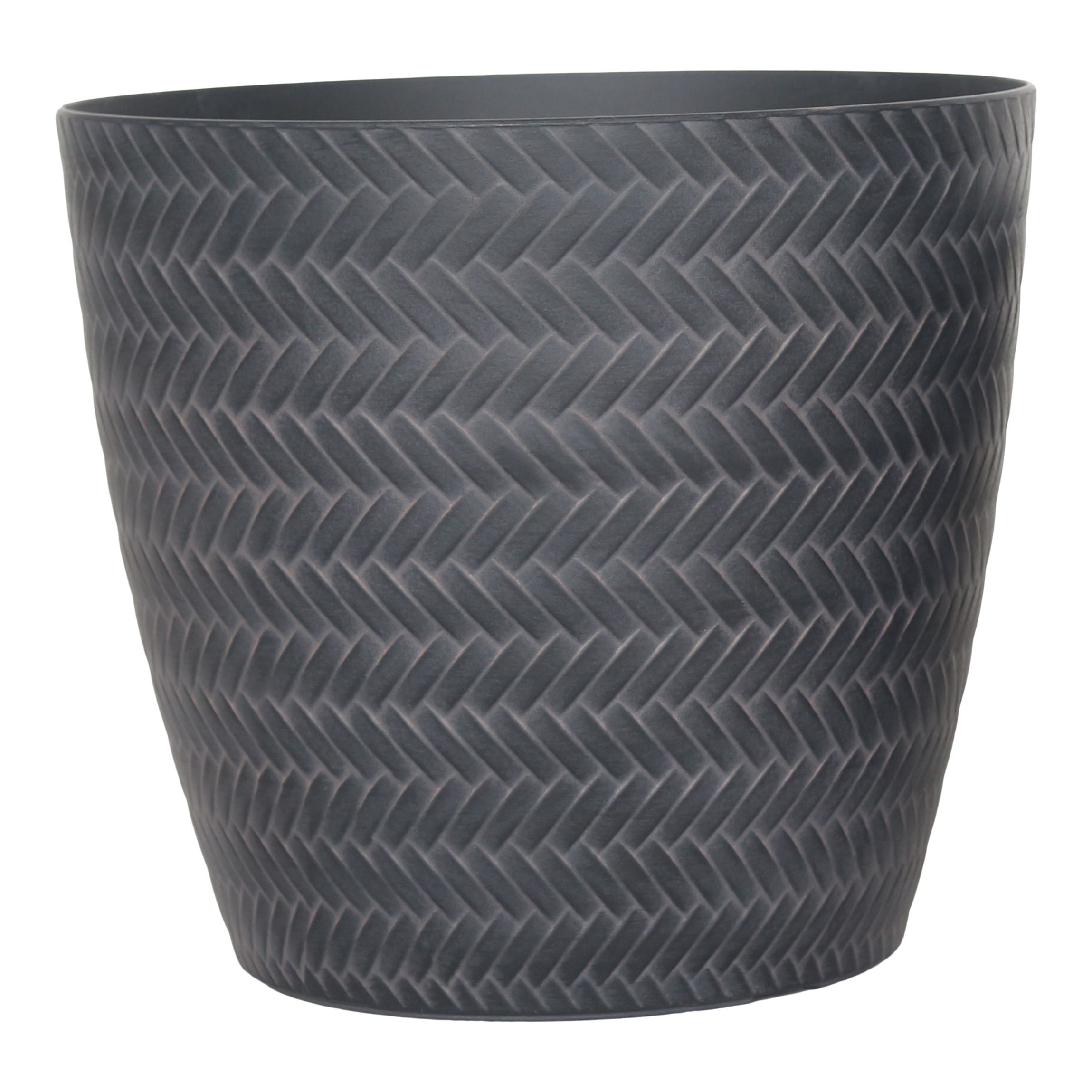 Verve Black Recycled plastic Plant pot (Dia) 18cm, (H)17cm