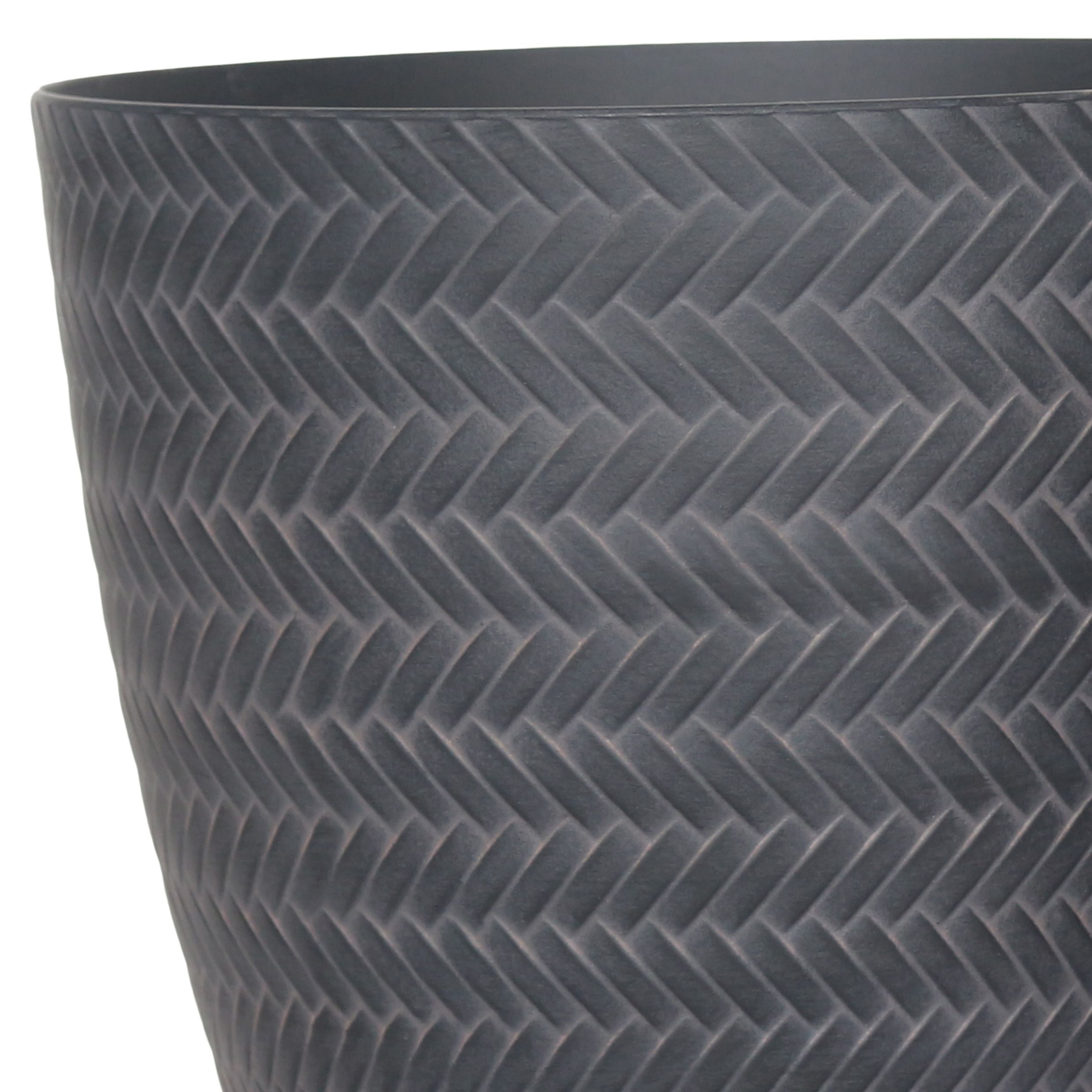Verve Black Recycled plastic Plant pot (Dia) 18cm, (H)17cm