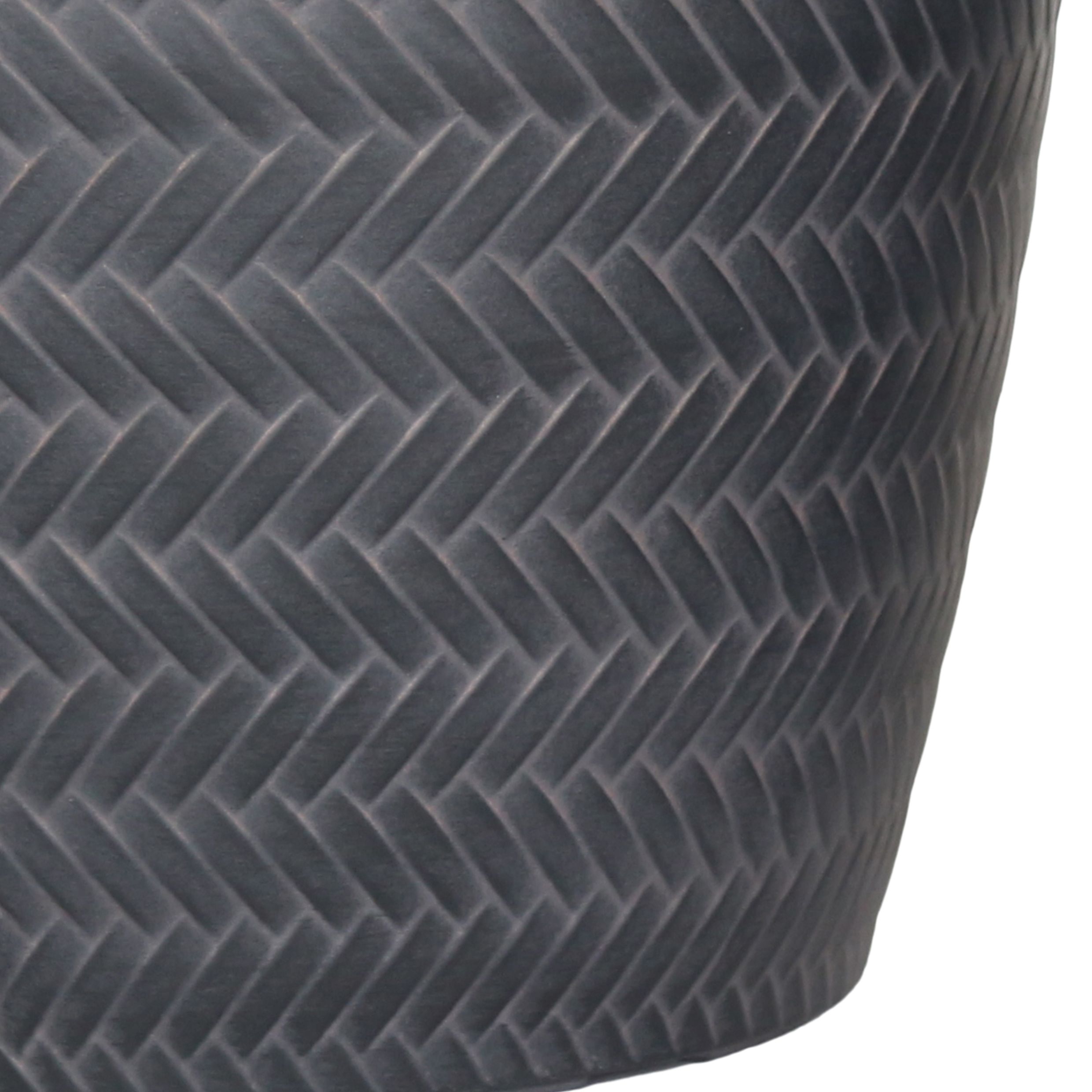 Verve Black Recycled plastic Plant pot (Dia) 18cm, (H)17cm