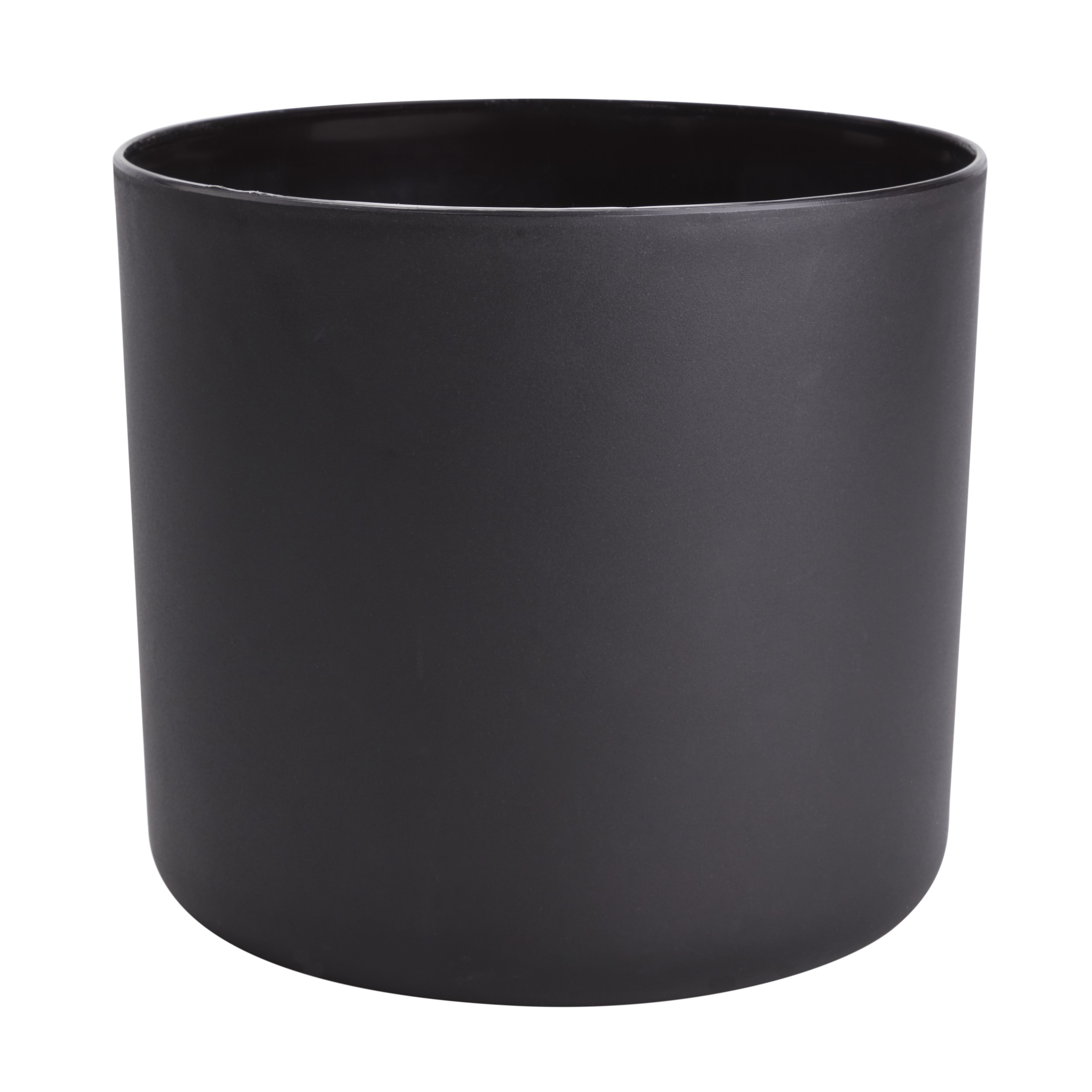 Verve Black Recycled plastic Plant pot (Dia) 18cm, (H)23cm