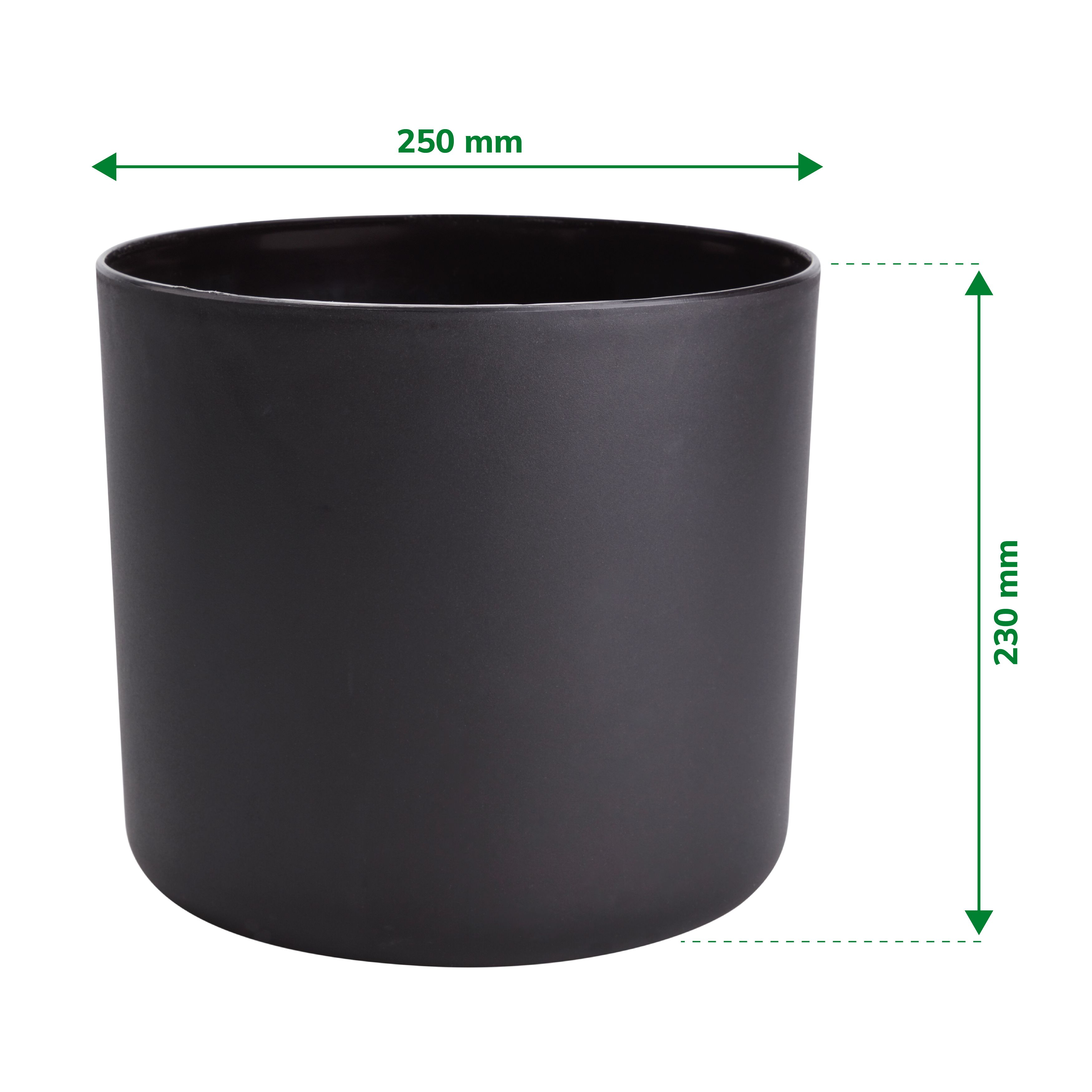 Verve Black Recycled plastic Plant pot (Dia) 18cm, (H)23cm
