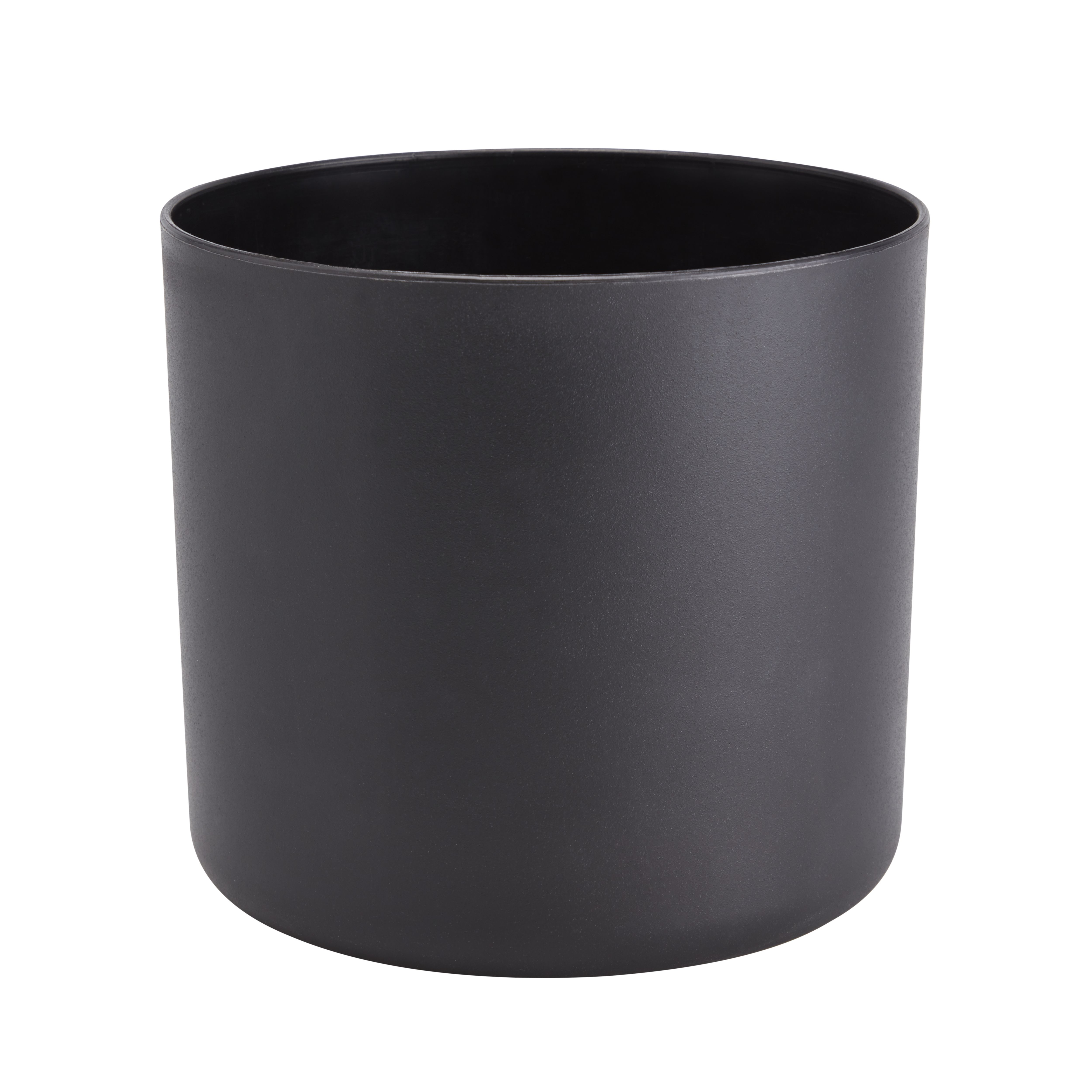 Verve Black Recycled plastic Plant pot (Dia) 22cm, (H)20cm