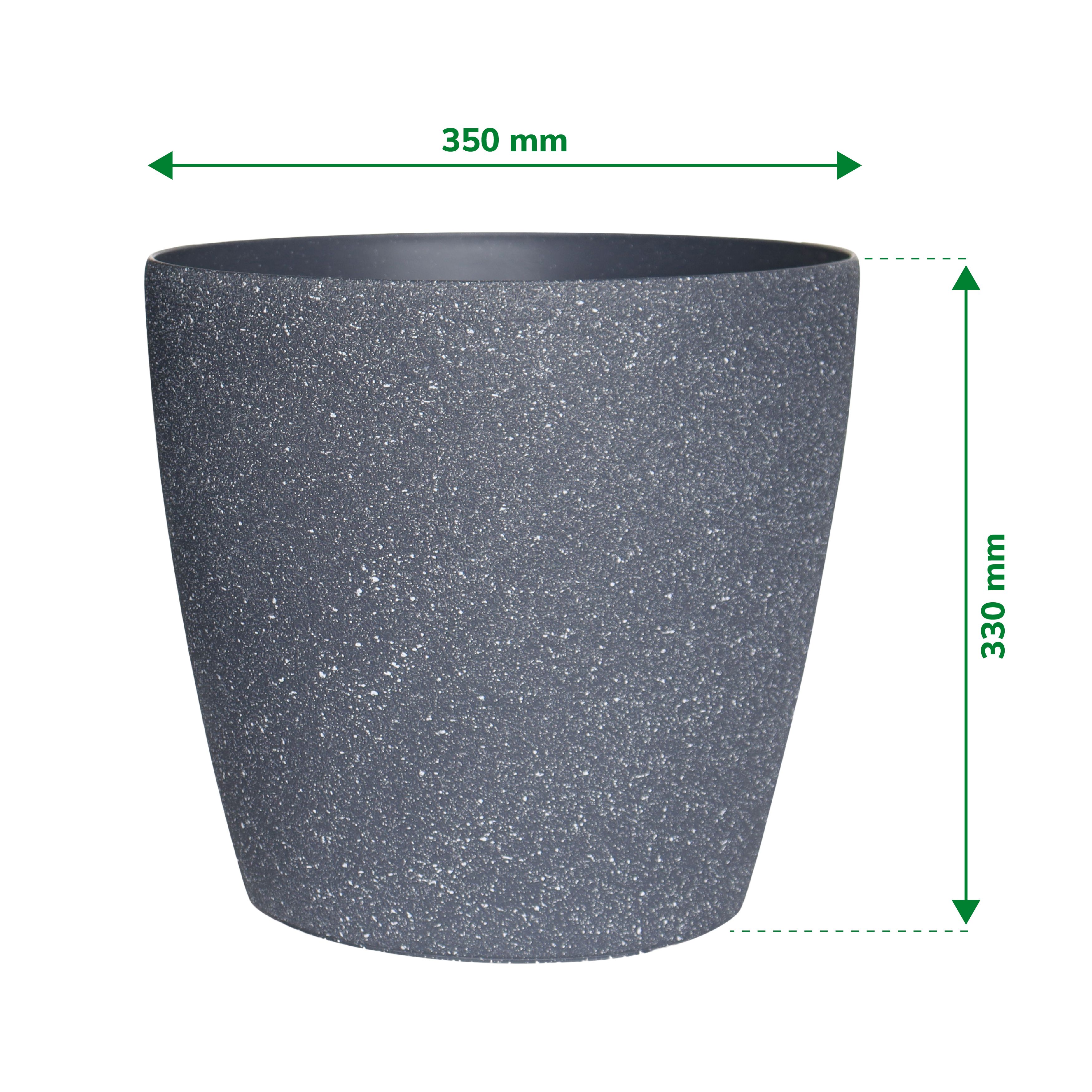 Verve Black Recycled plastic Plant pot (Dia) 29cm, (H)33cm