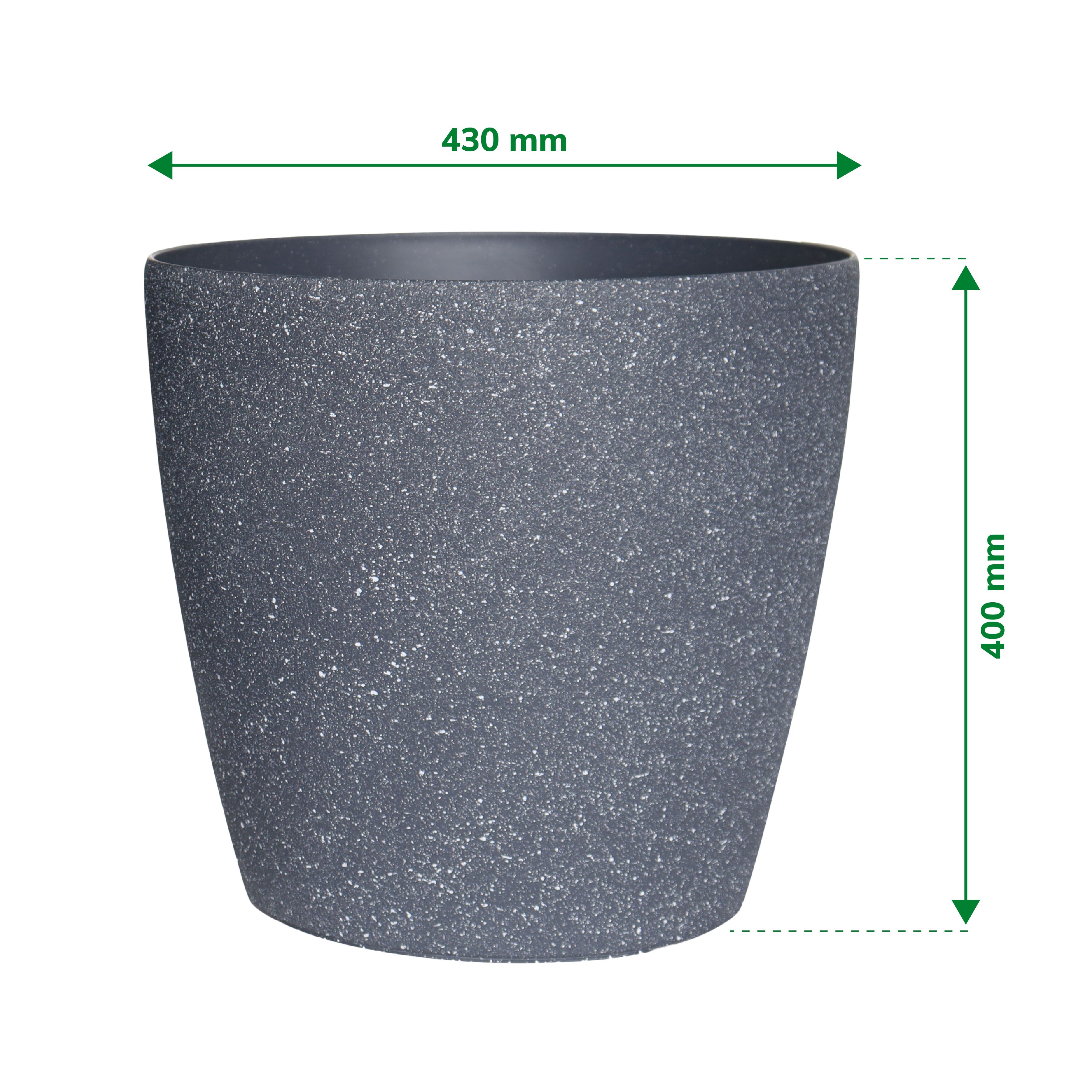 Verve Black Recycled plastic Plant pot (Dia) 43cm, (H)40cm