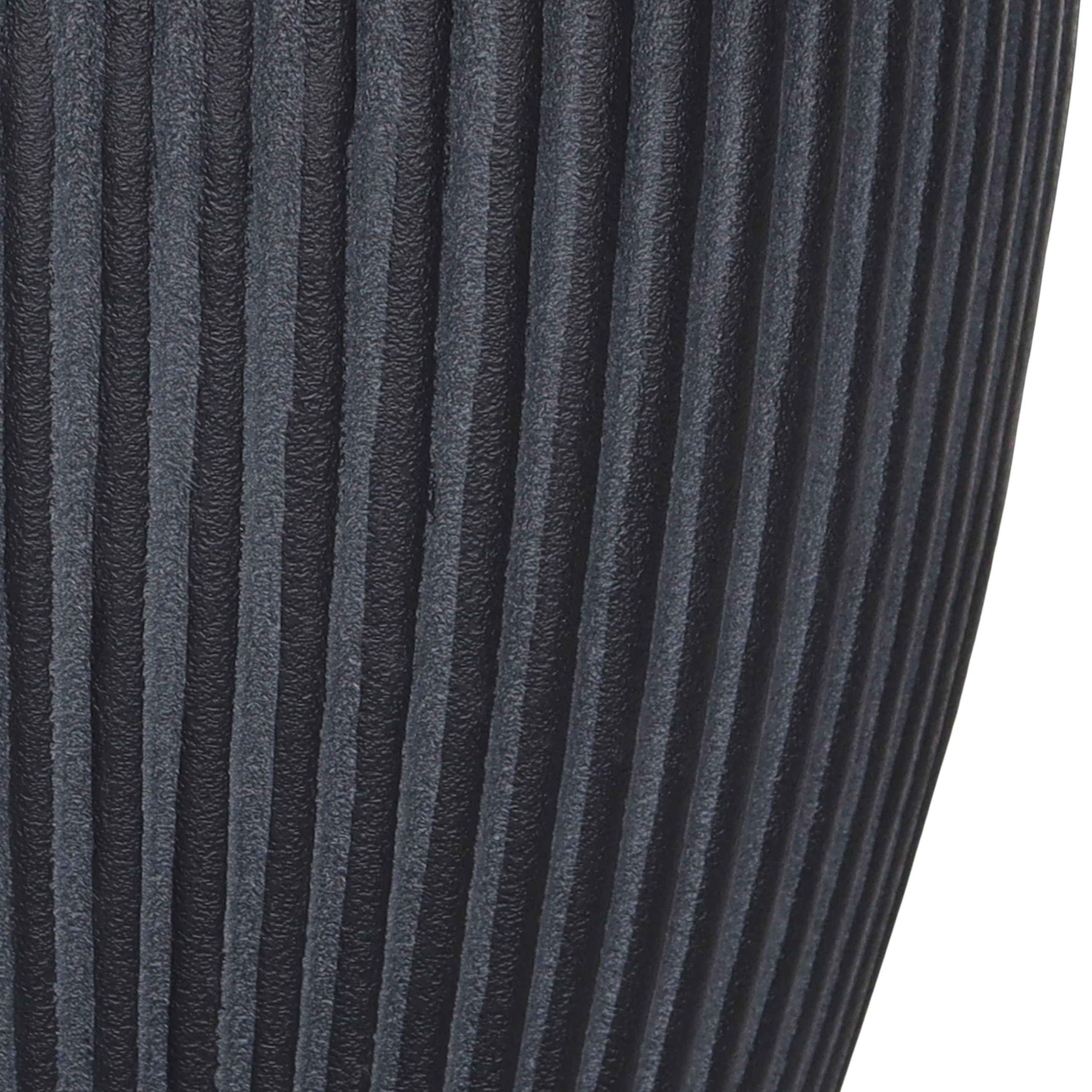 Verve Black Ribbed Recycled plastic Plant pot (Dia) 35cm, (H)33cm