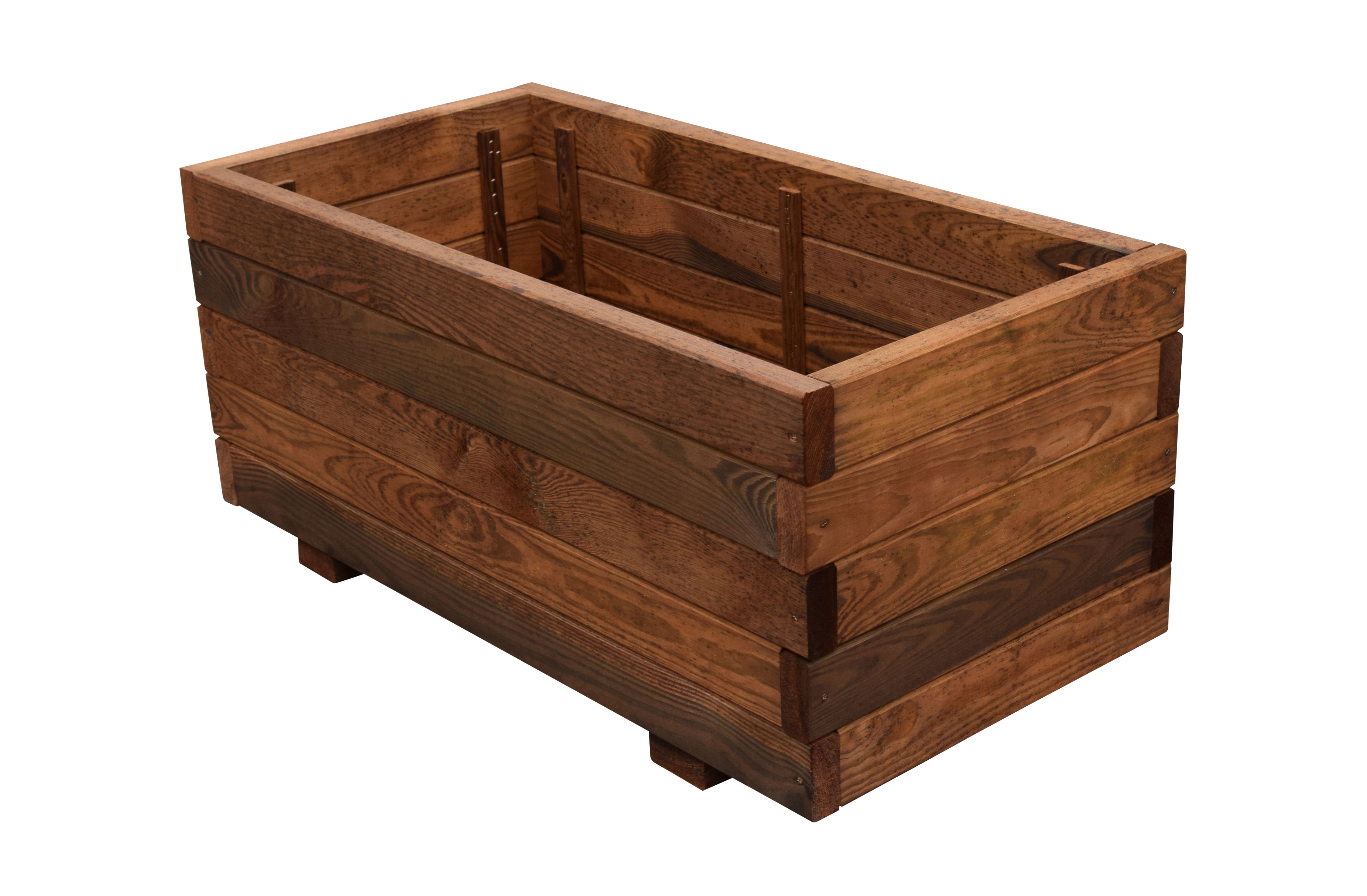 Verve Bopha Rectangular Wood Trough 110L (W)80cm- Brown